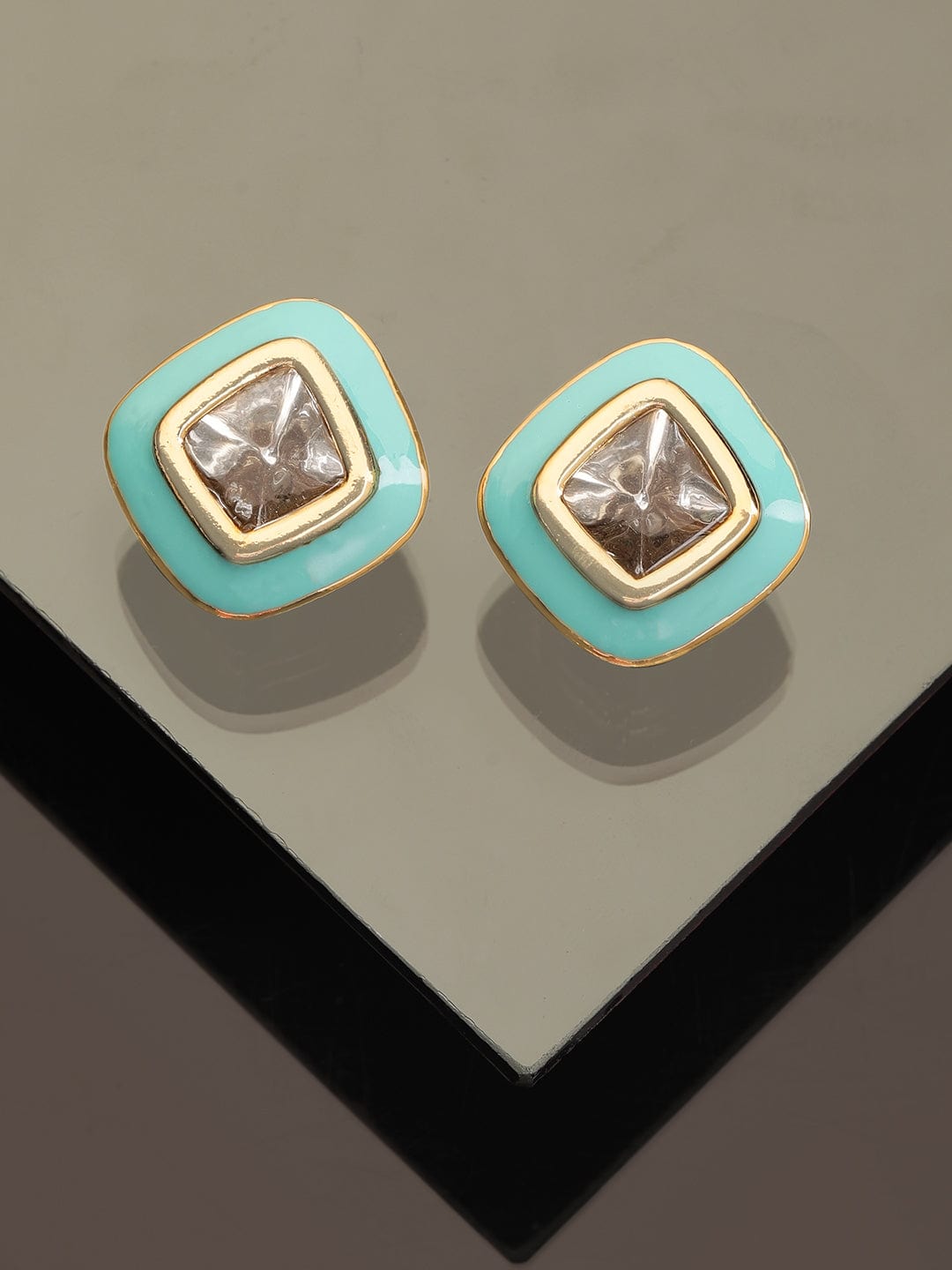 Turquoise Shine Crystal Studs