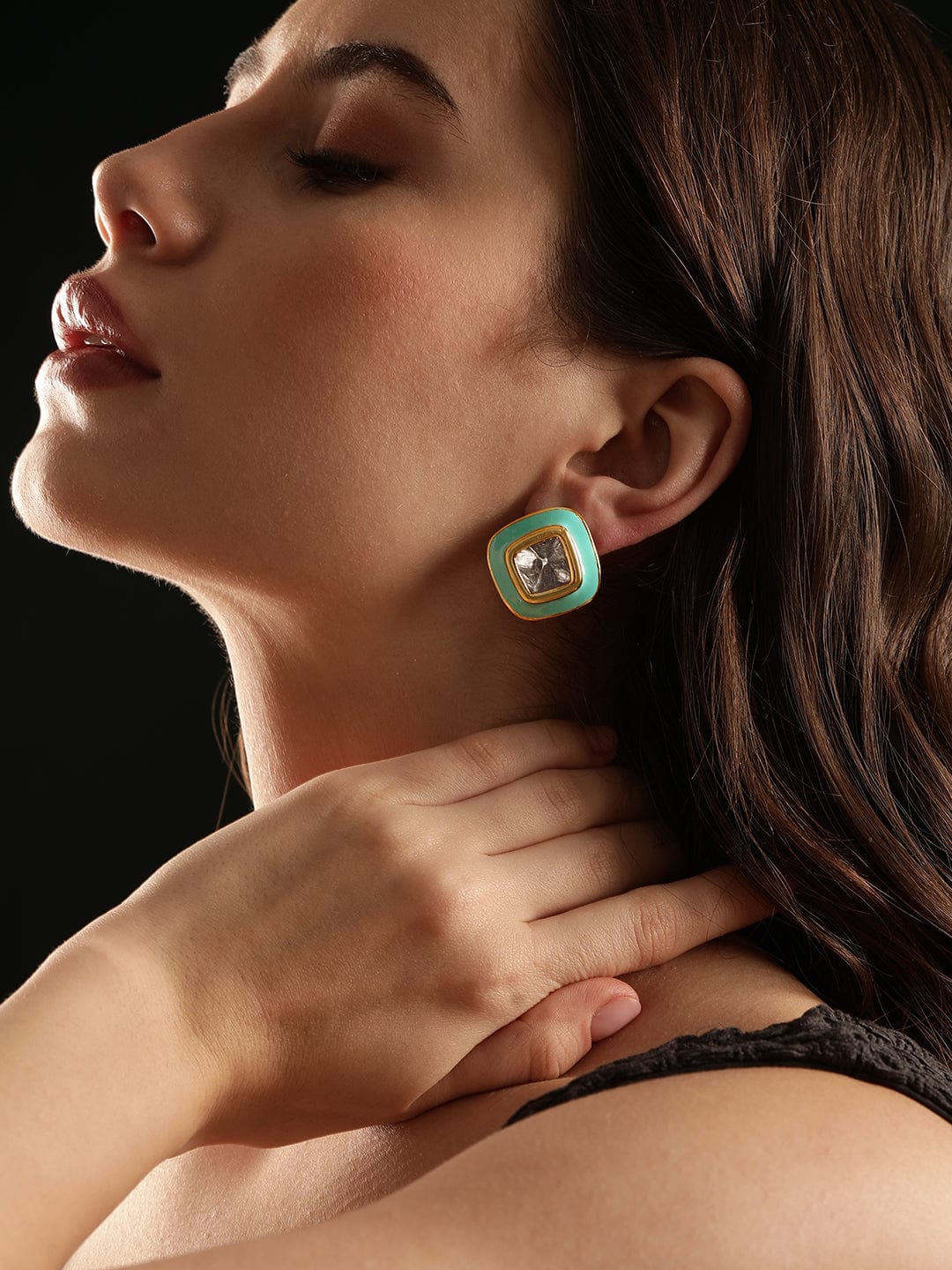 Turquoise Shine Crystal Studs