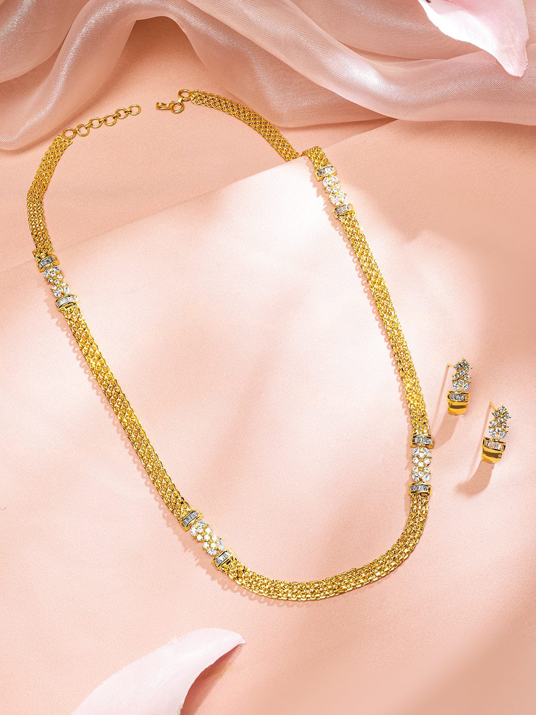 Long Golden Necklace Set