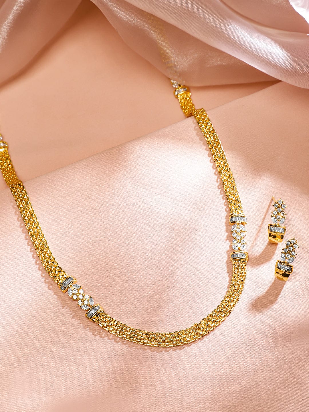 Long Golden Necklace Set