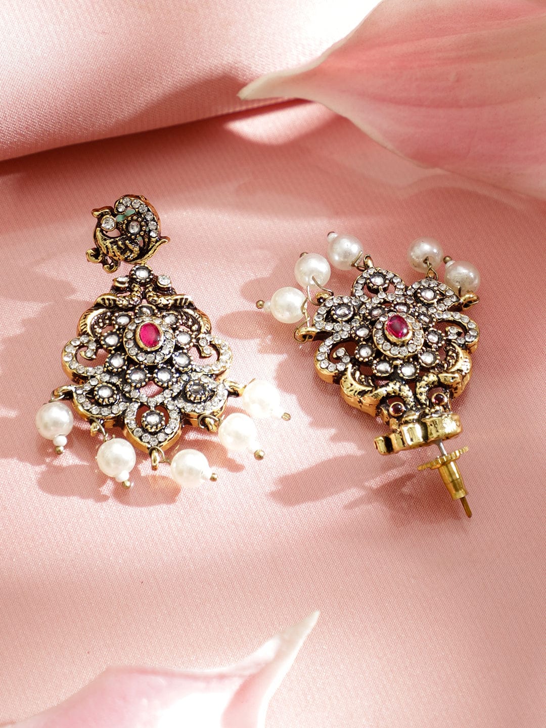Pearl Drop American Diamond Zirconia Necklace Set