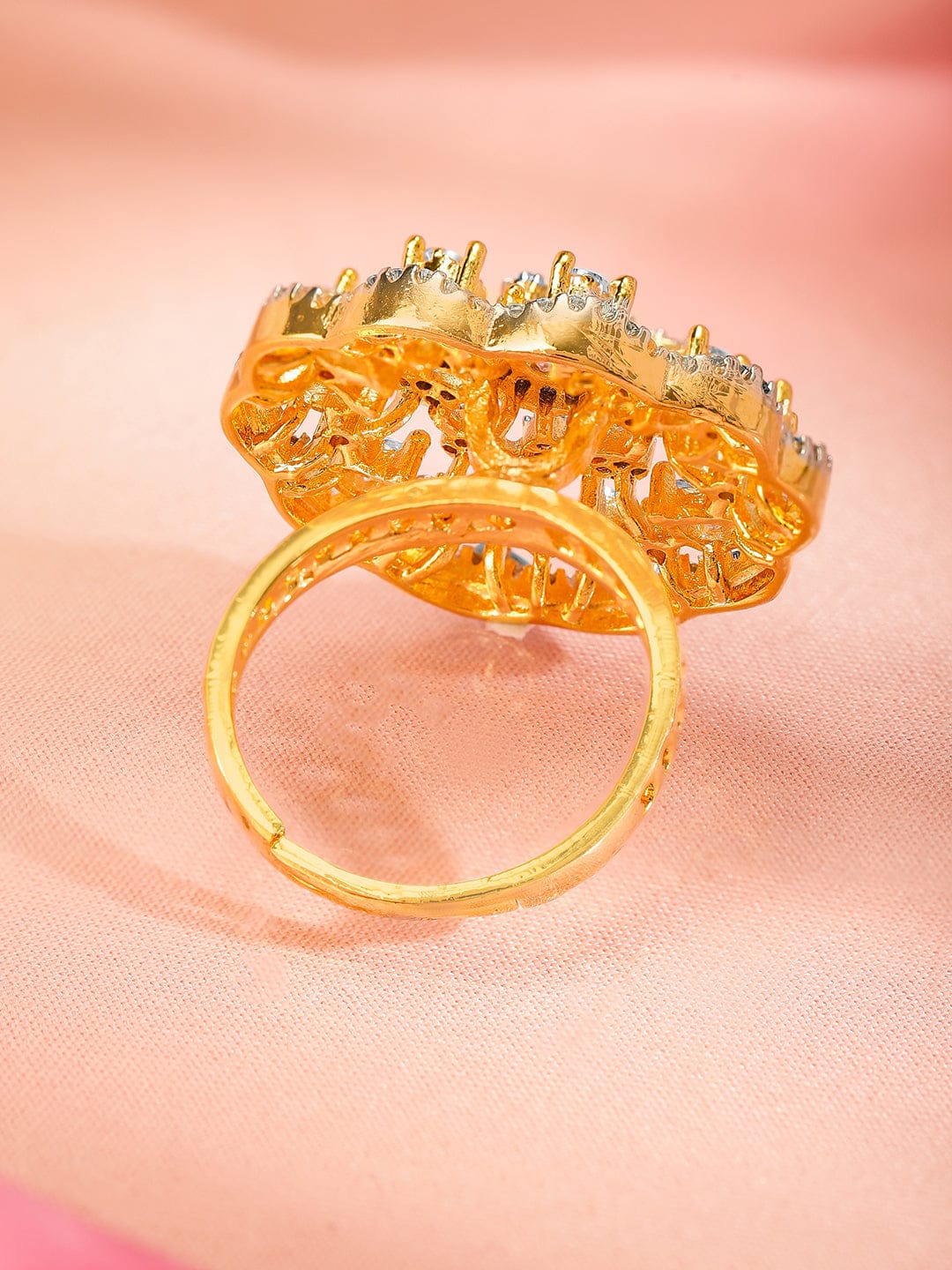 Floral American Diamond Zirconia Ring