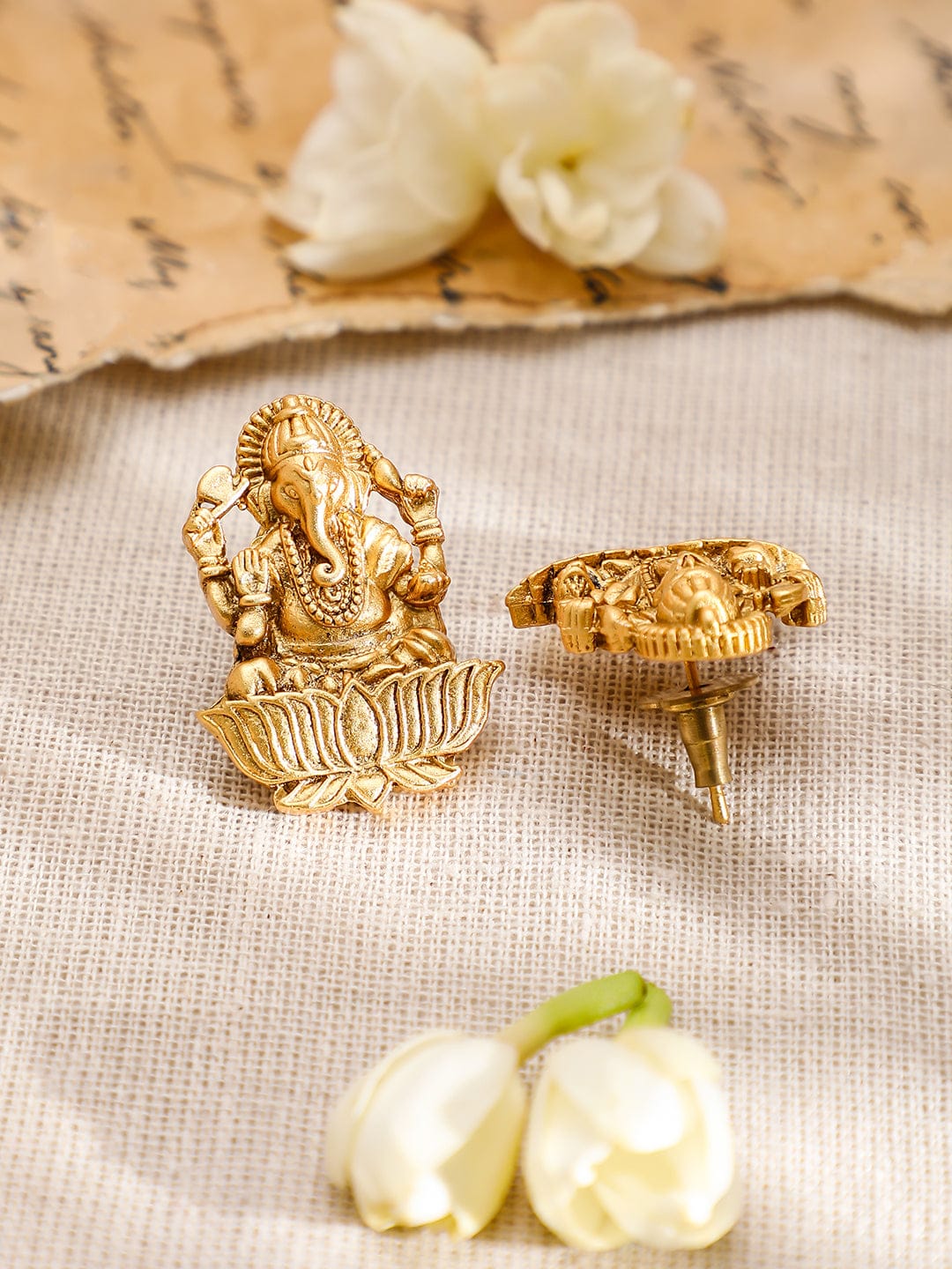 Lord Ganesha Divine Golden Necklace Set