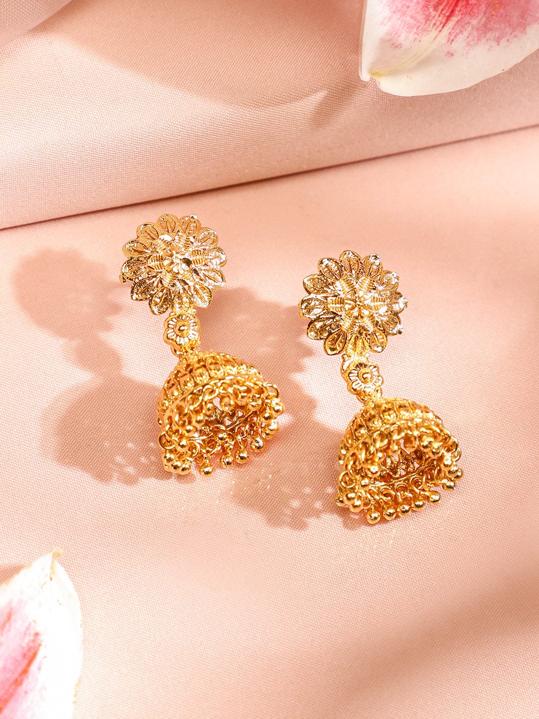 Long Gold Necklace Set with Drop Charms