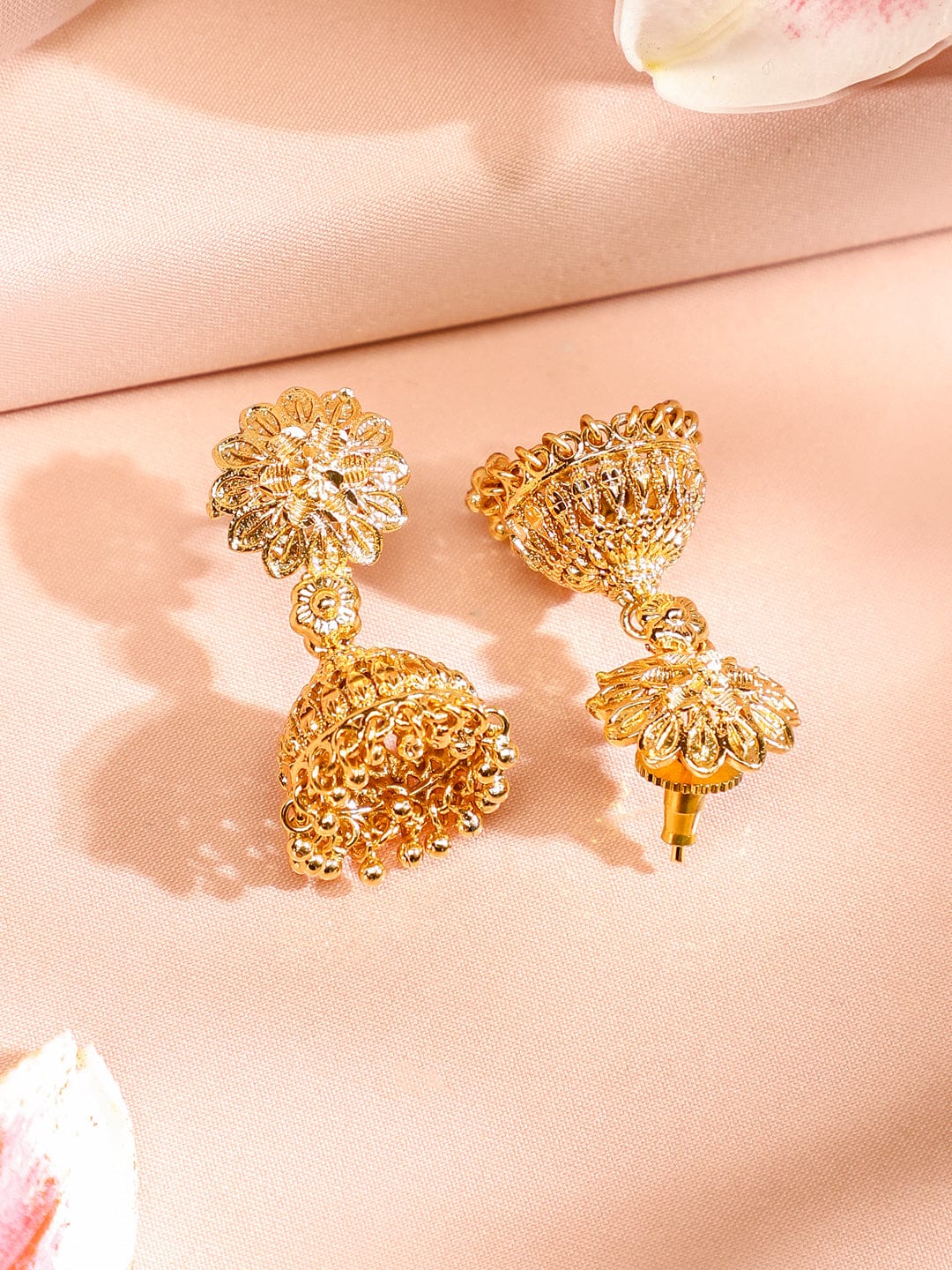 Long Gold Necklace Set with Drop Charms