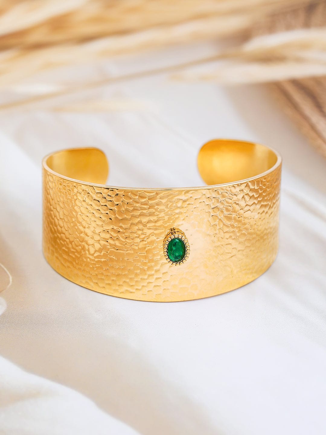 Textured Cuff Bracelet Gold Bracelet