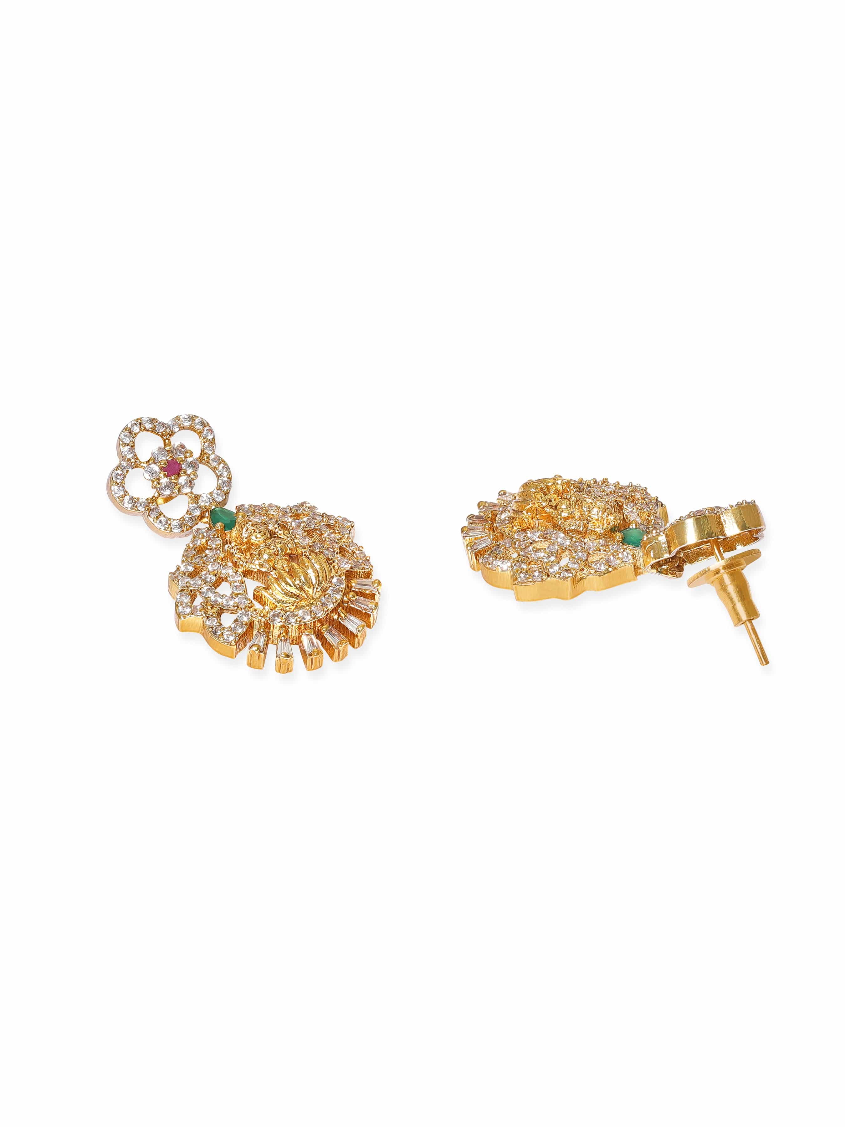 Temple Necklace Set with Laxmi Motif