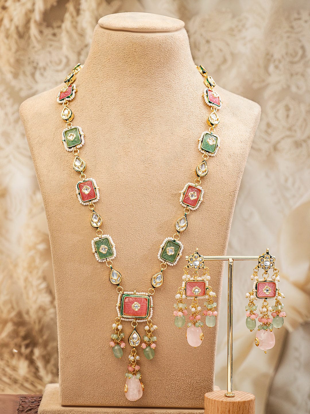 Bloom Multihued Kundan Necklace Set