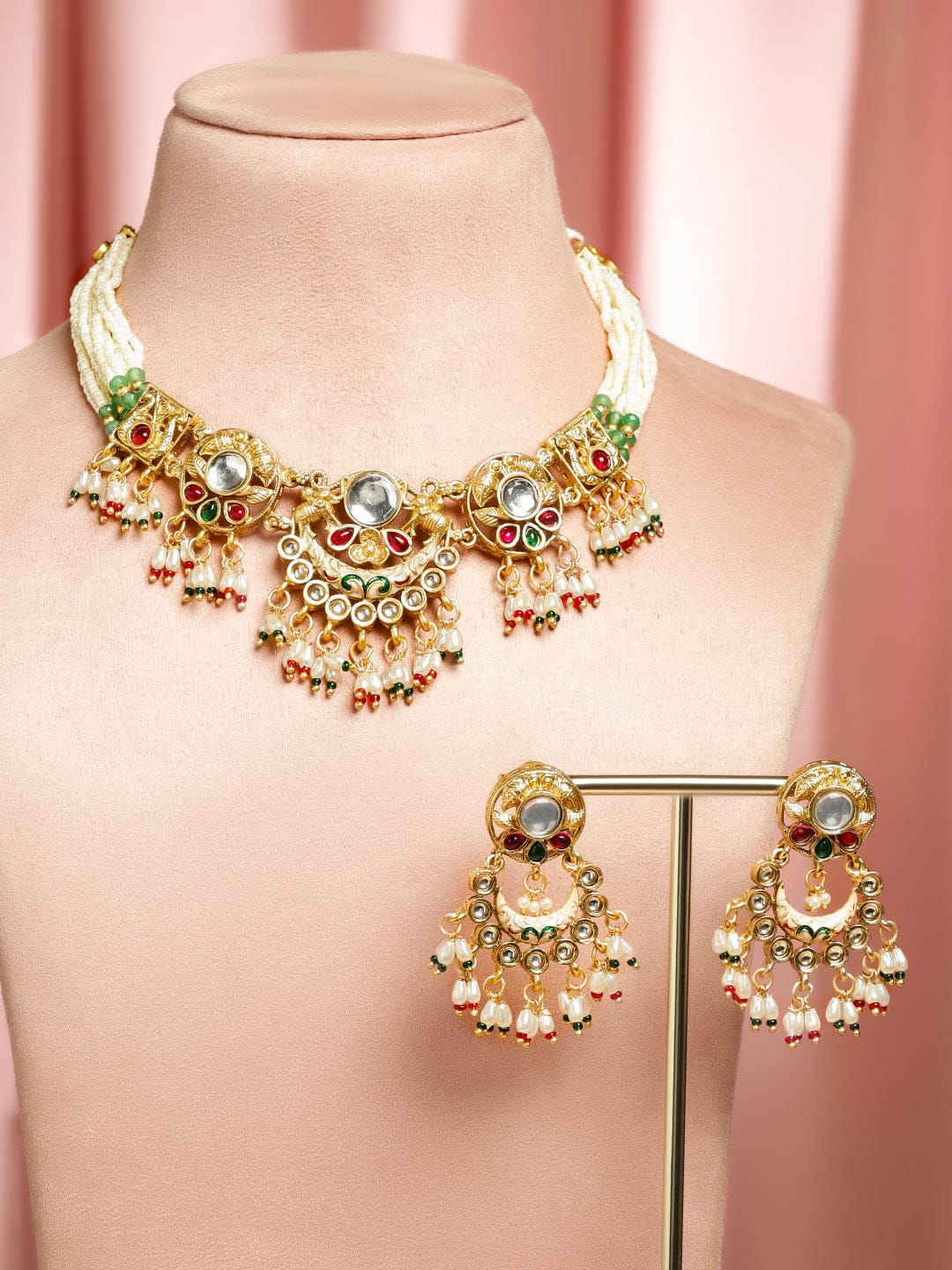 Royal Elephant Motif Necklace Set