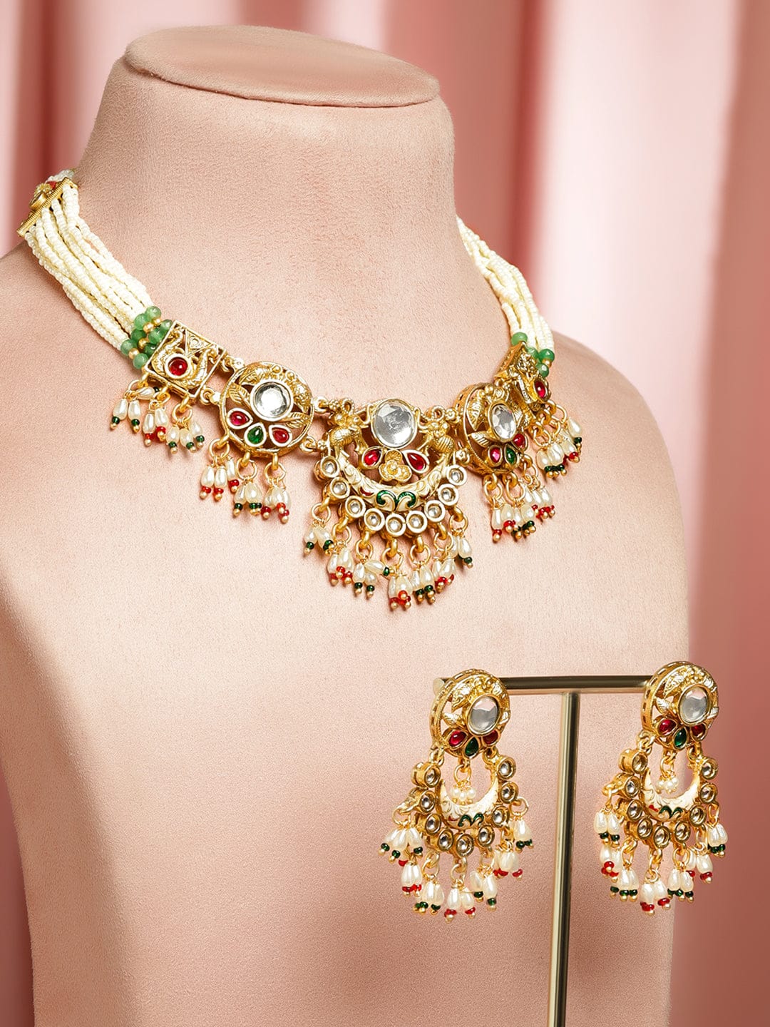 Royal Elephant Motif Necklace Set