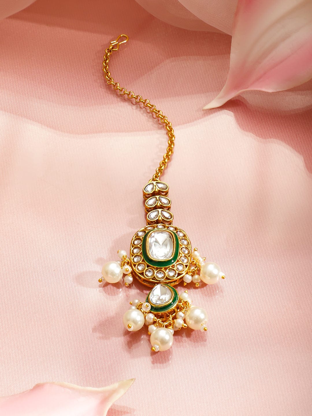 Eternal Royal Green Kundan Necklace Set