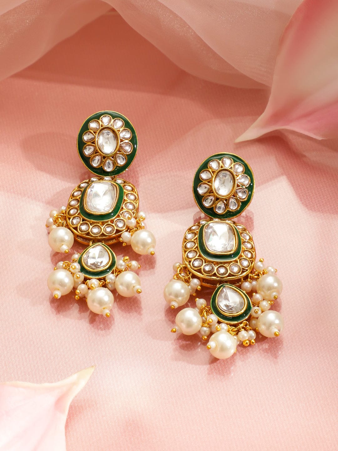 Eternal Royal Green Kundan Necklace Set