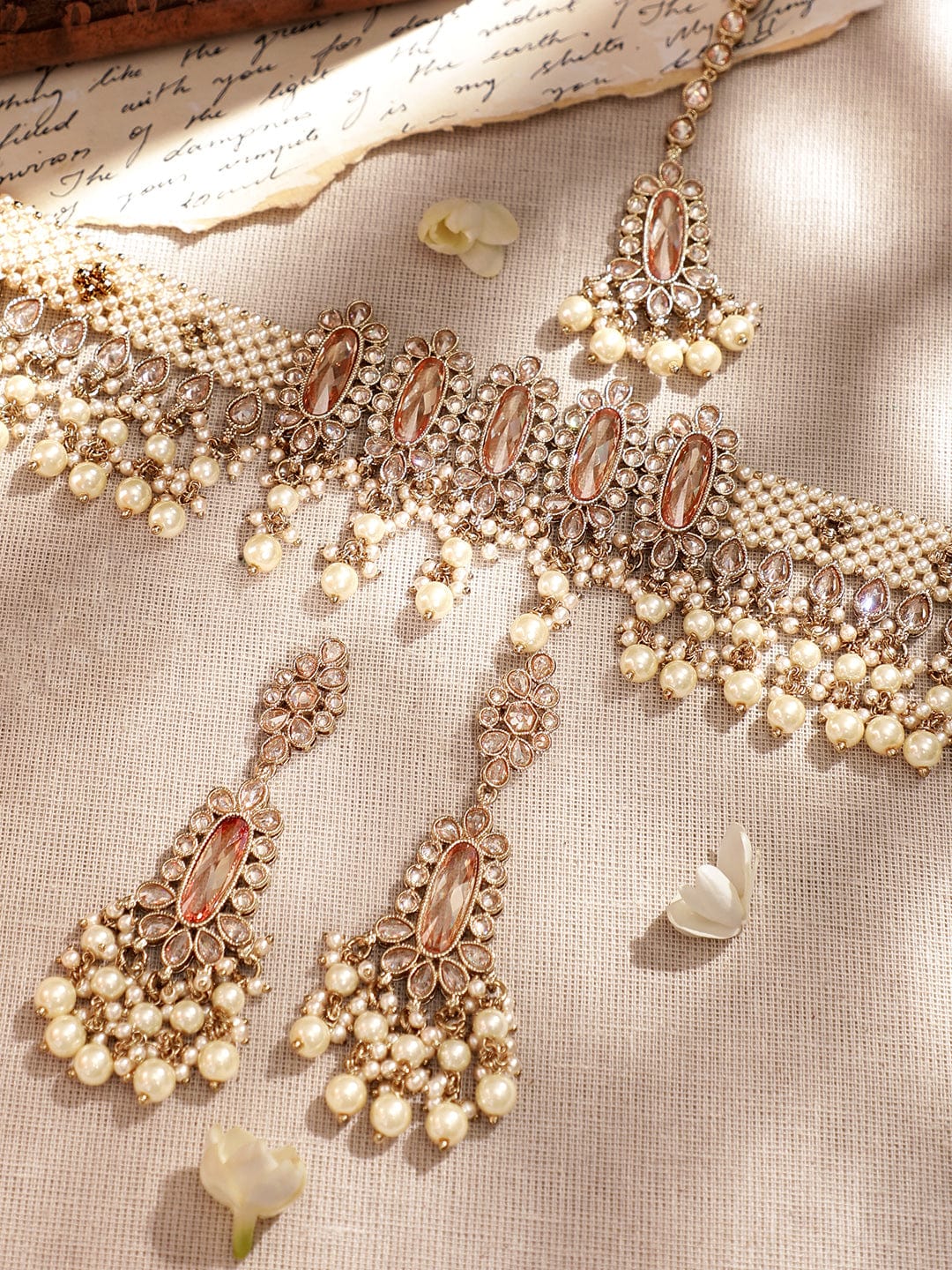 Lustrous Crystal & Kundan Choker Set