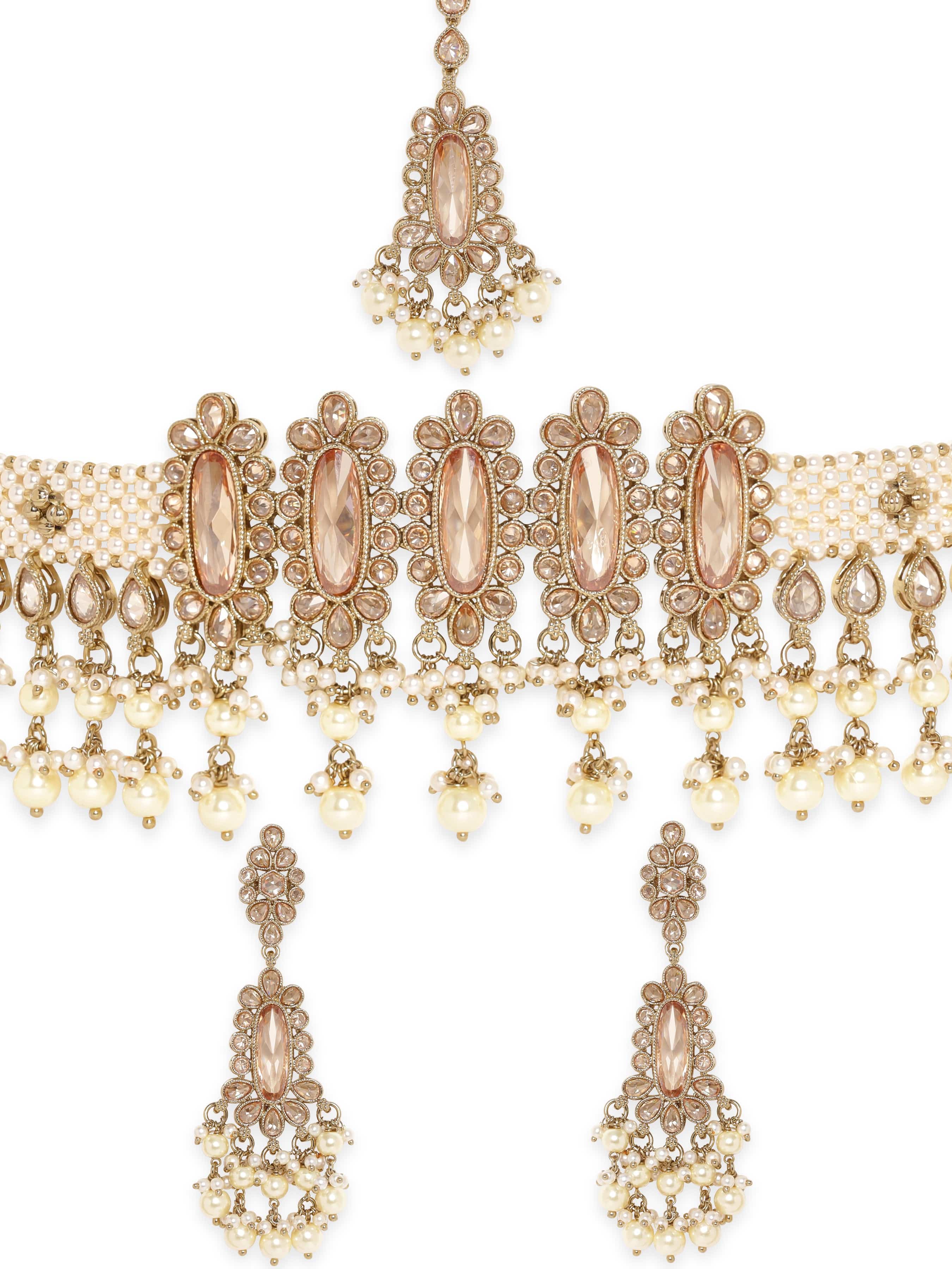 Lustrous Crystal & Kundan Choker Set