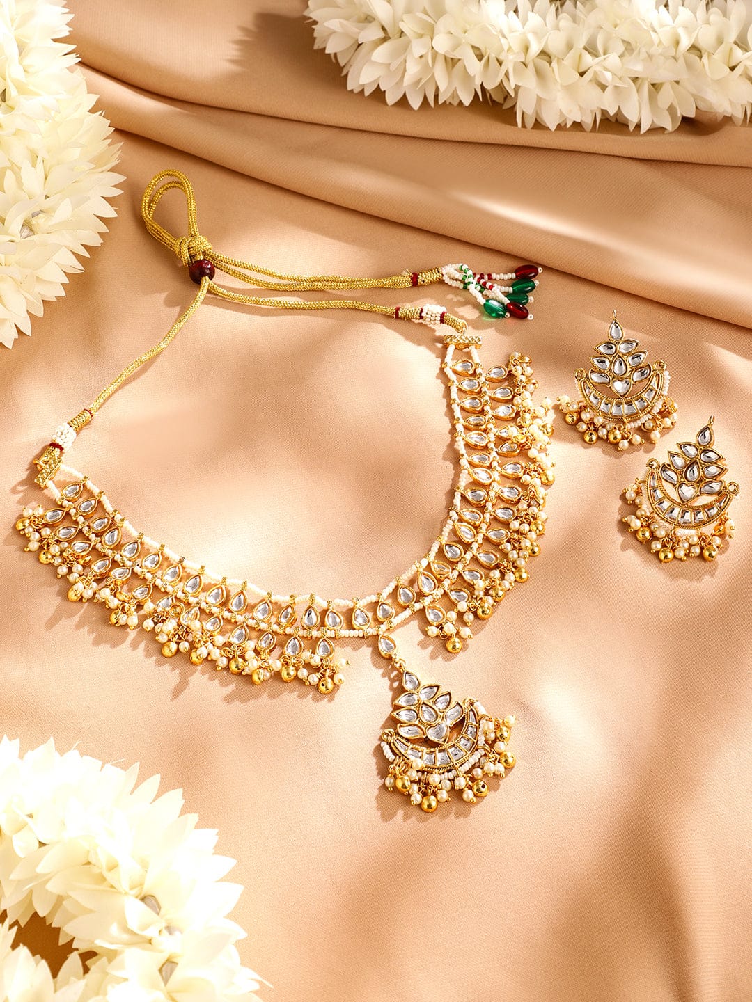 Golden Bloom Kundan Necklace Set