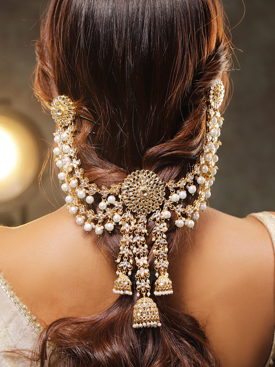 Luminous Kundan Hair Brooch