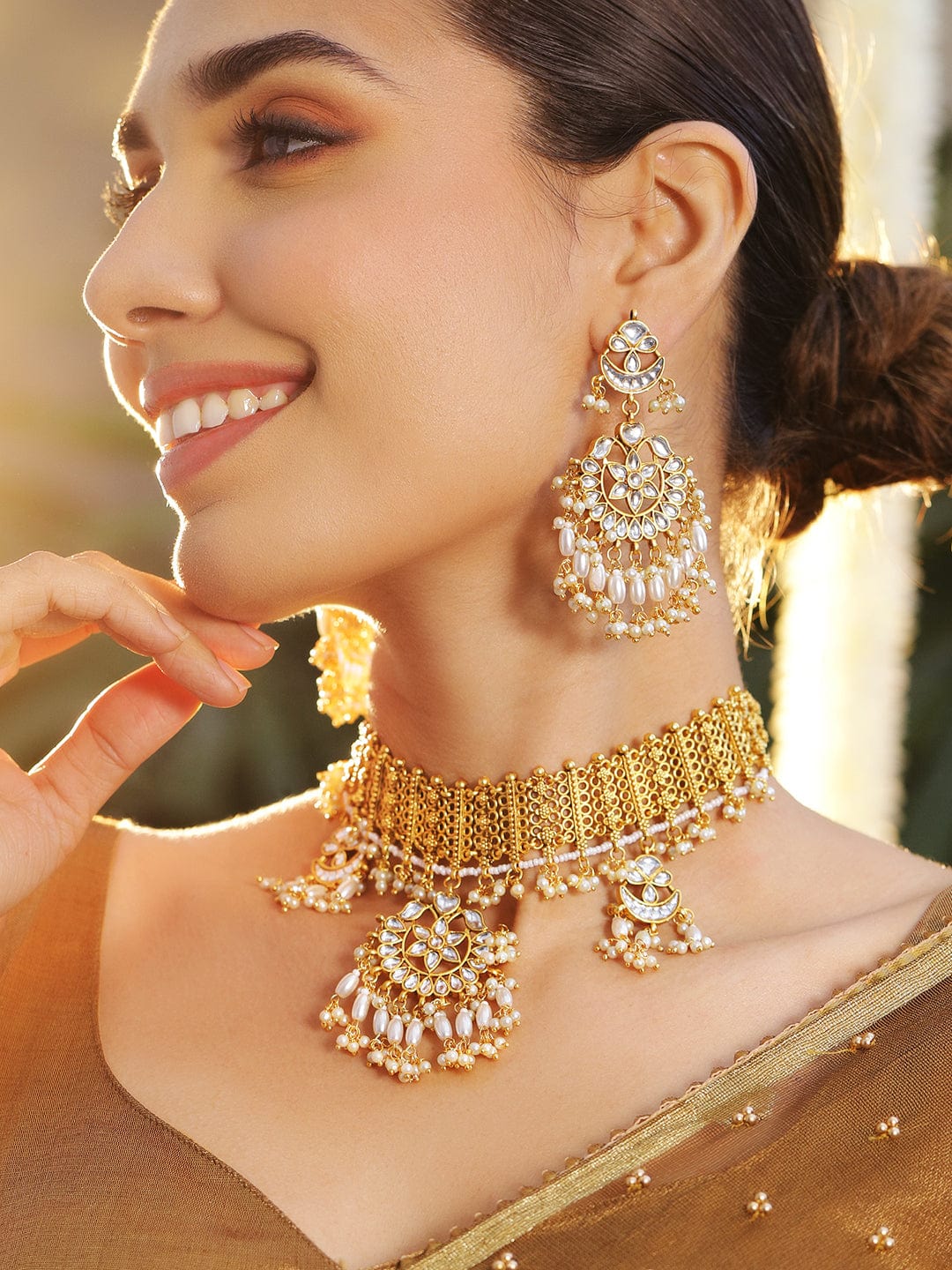 Golden Vows Kundan Choker Set