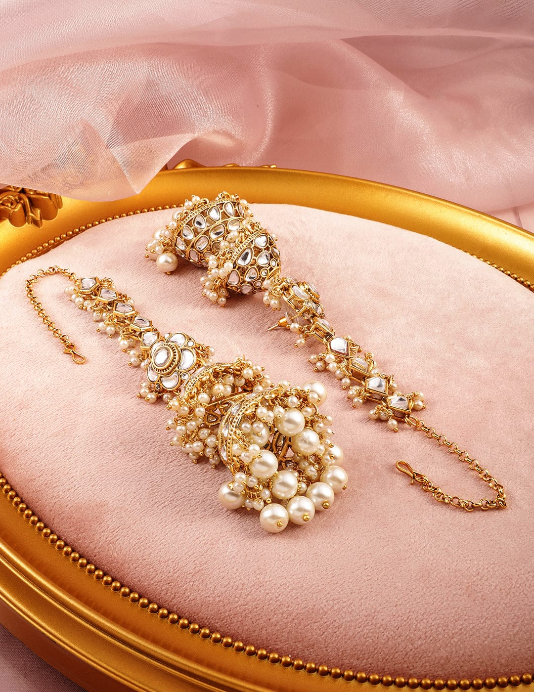 Luxurious Kundan Layered Jhumka