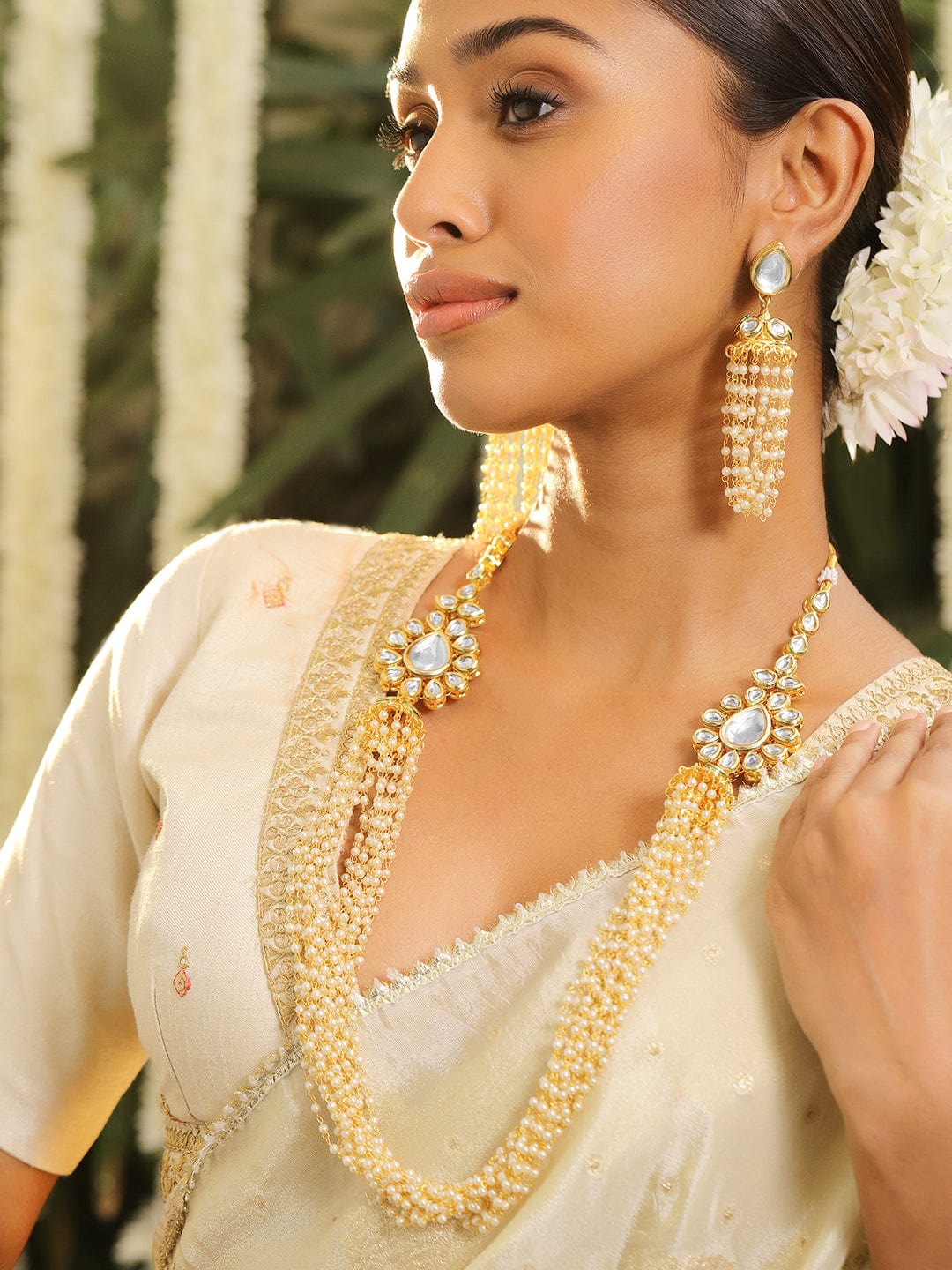 Golden Hour Kundan Pearl Necklace Set