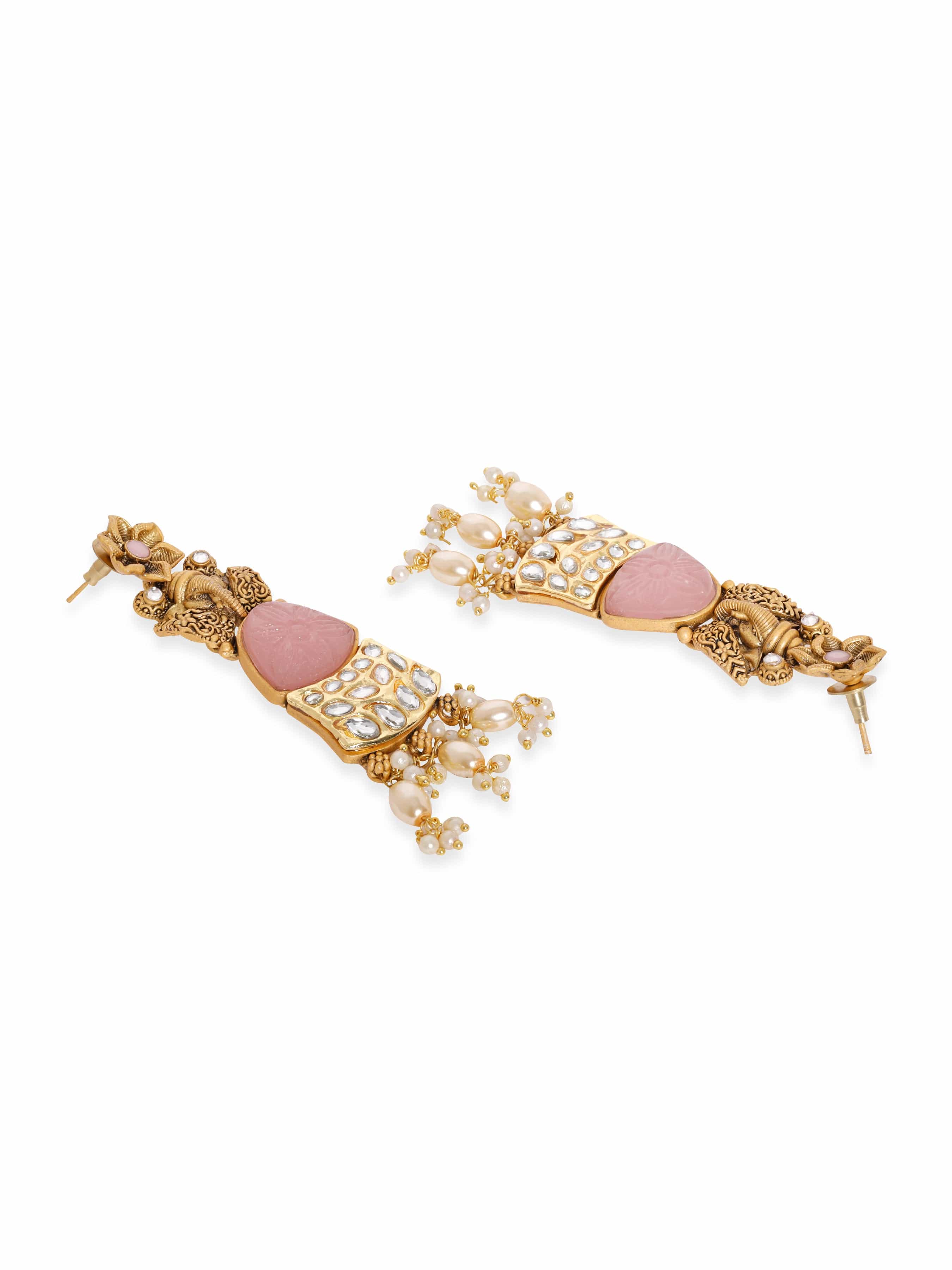 Artistry in Bloom Kundan Pearl Dangler