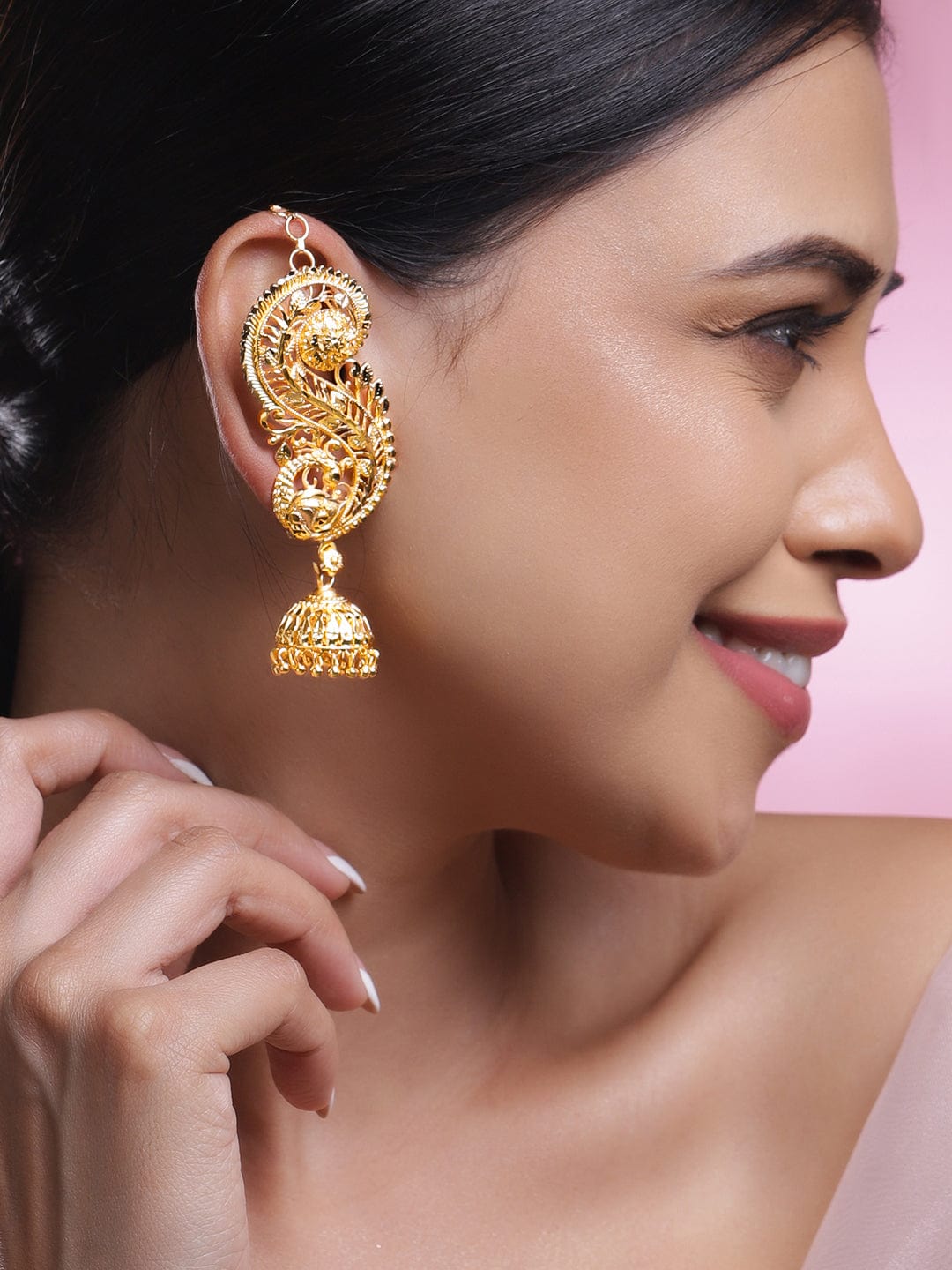 Leaf Filigree Ear-Cuff Jhumka
