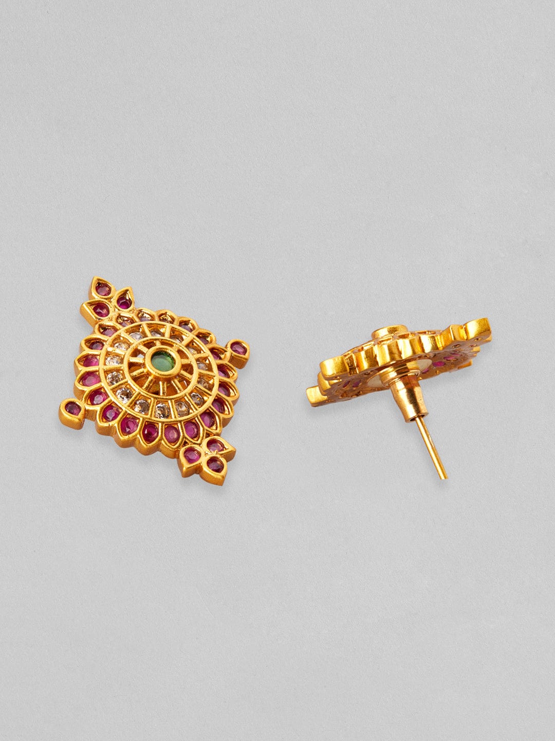 Wentra 22K Gold Plated Necklace Set With Studded AD Design