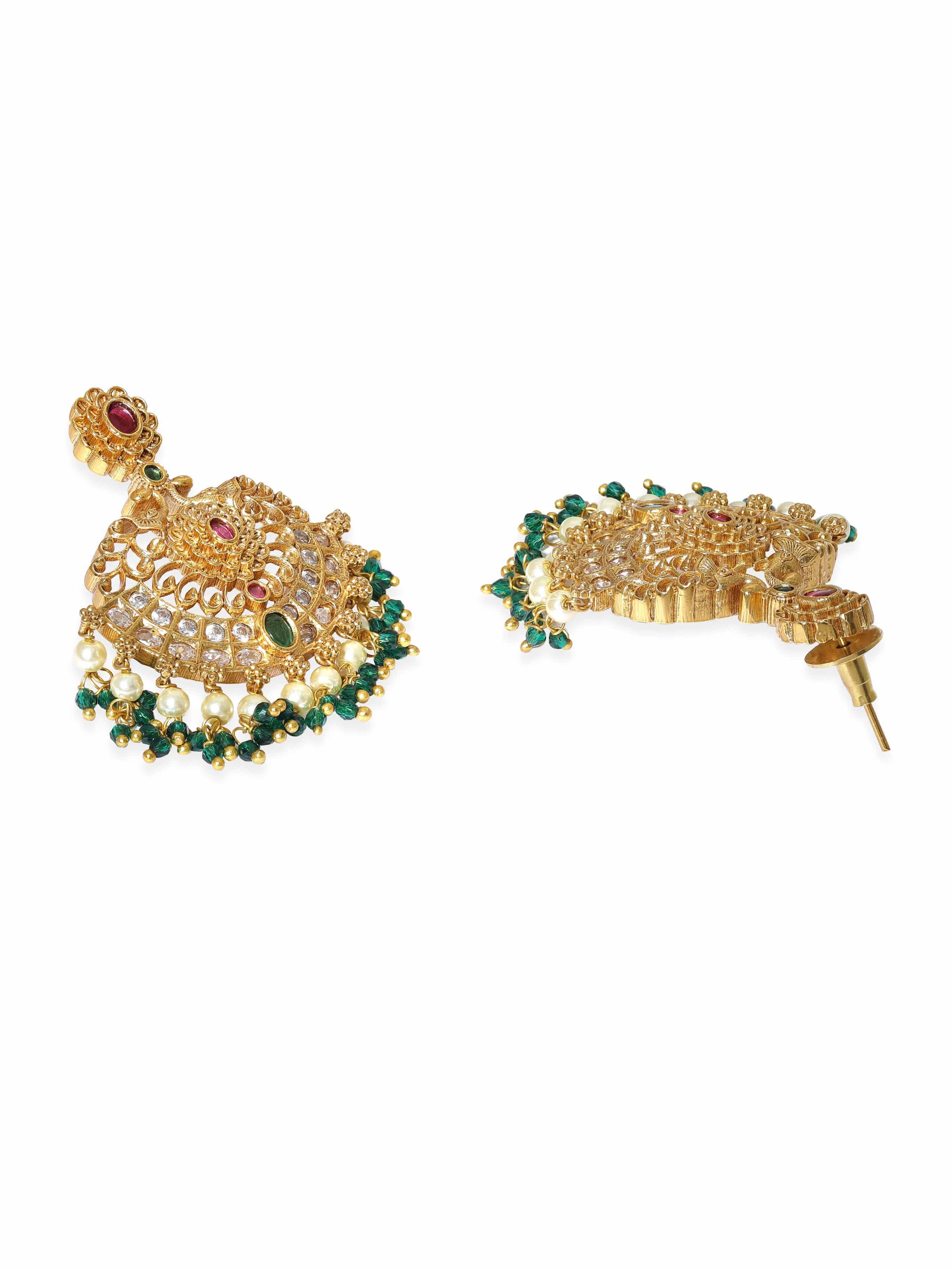 Multicolor Studded Pearl Beaded Necklace Set