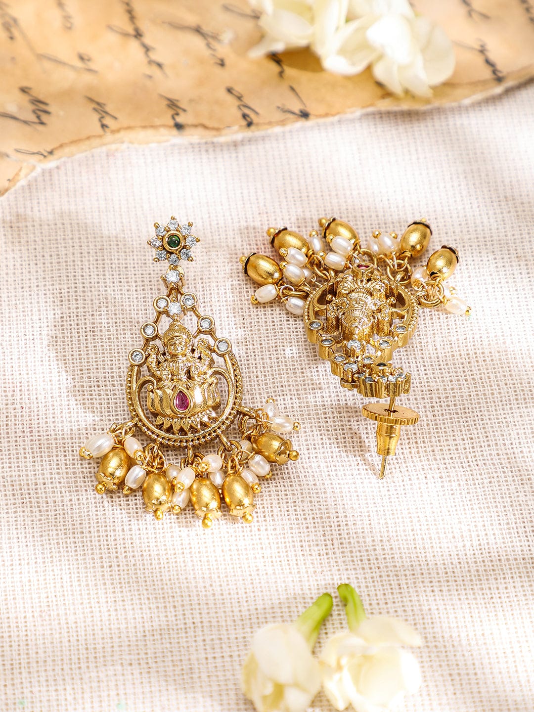 Laxmi Motif Choker Set with American Diamond Zirconia