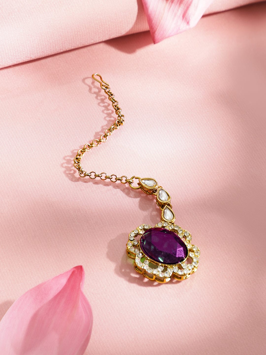 Luxe Purple Kundan Necklace Set