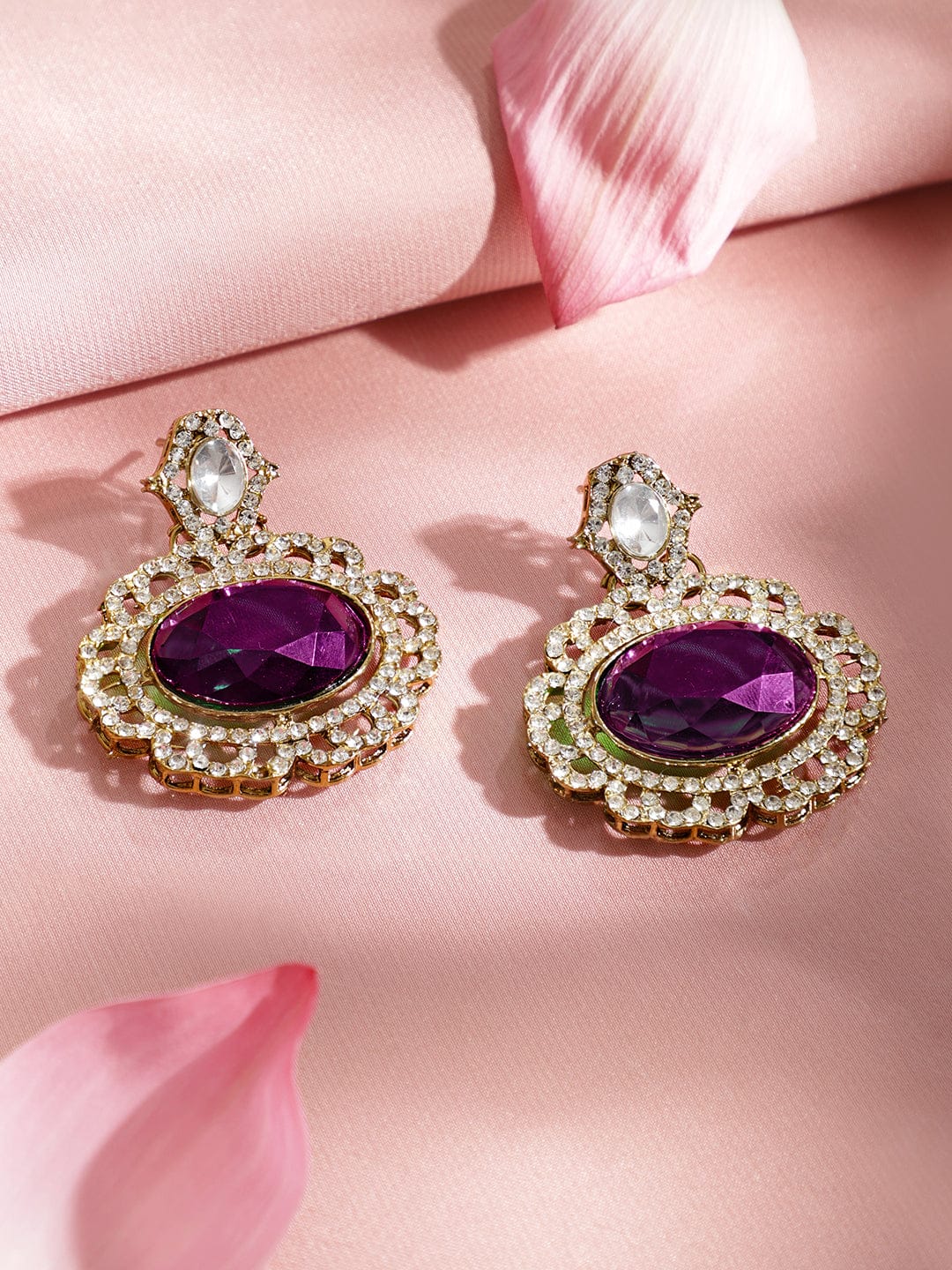 Luxe Purple Kundan Necklace Set