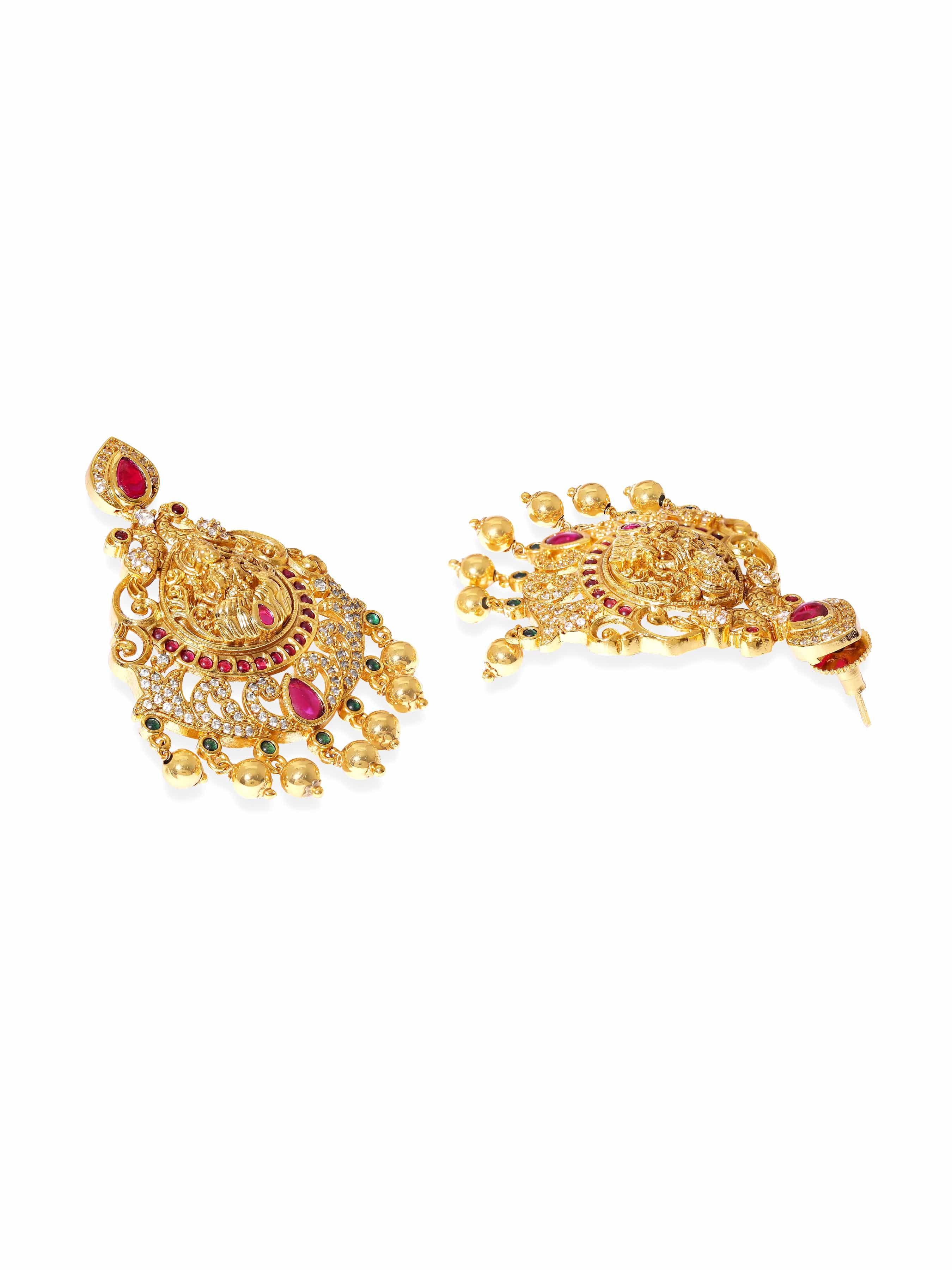Multicolor Studded Temple Choker Set