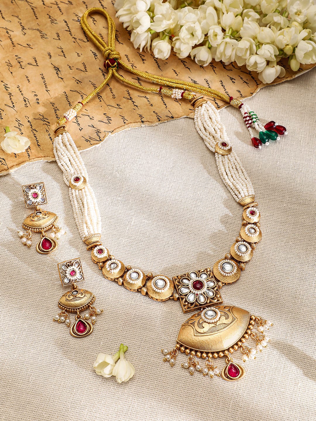 Tradition Pride with Kundan & Red Necklace Set