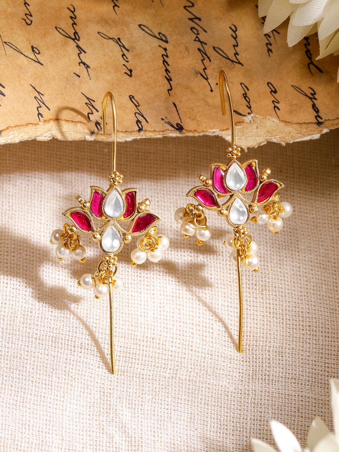 Festive Glow Lotus Motif Ear Cuff