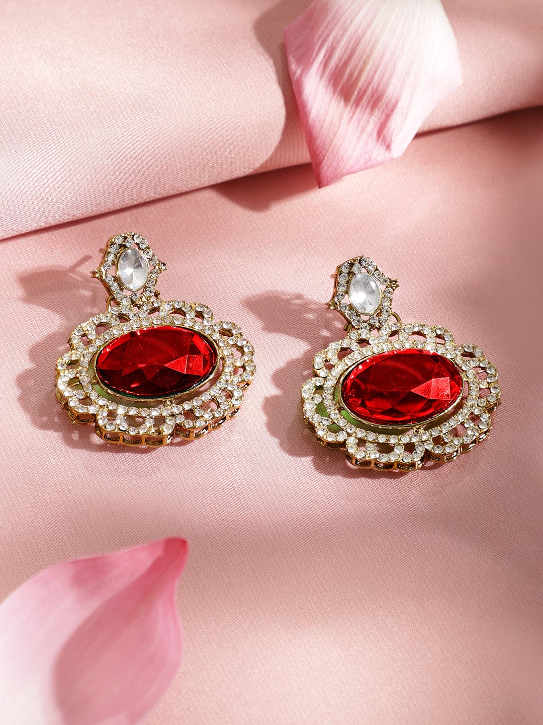 Luxe Red Gemstone Necklace Set