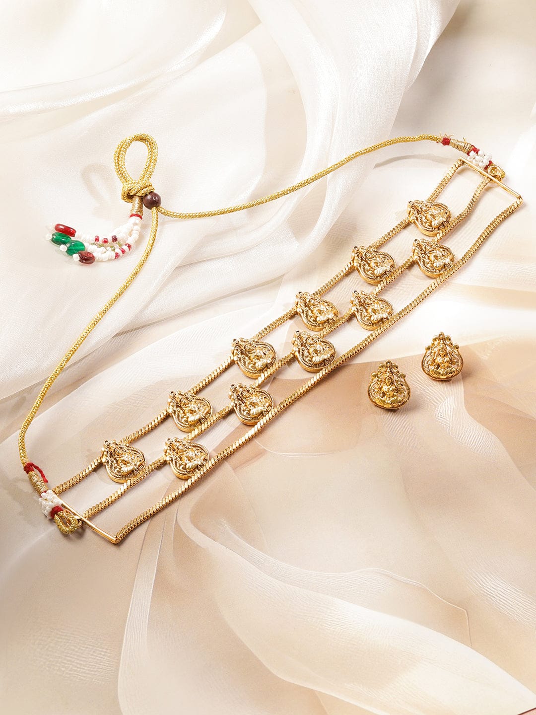 Laxmi Motif Triple Layered Choker Set