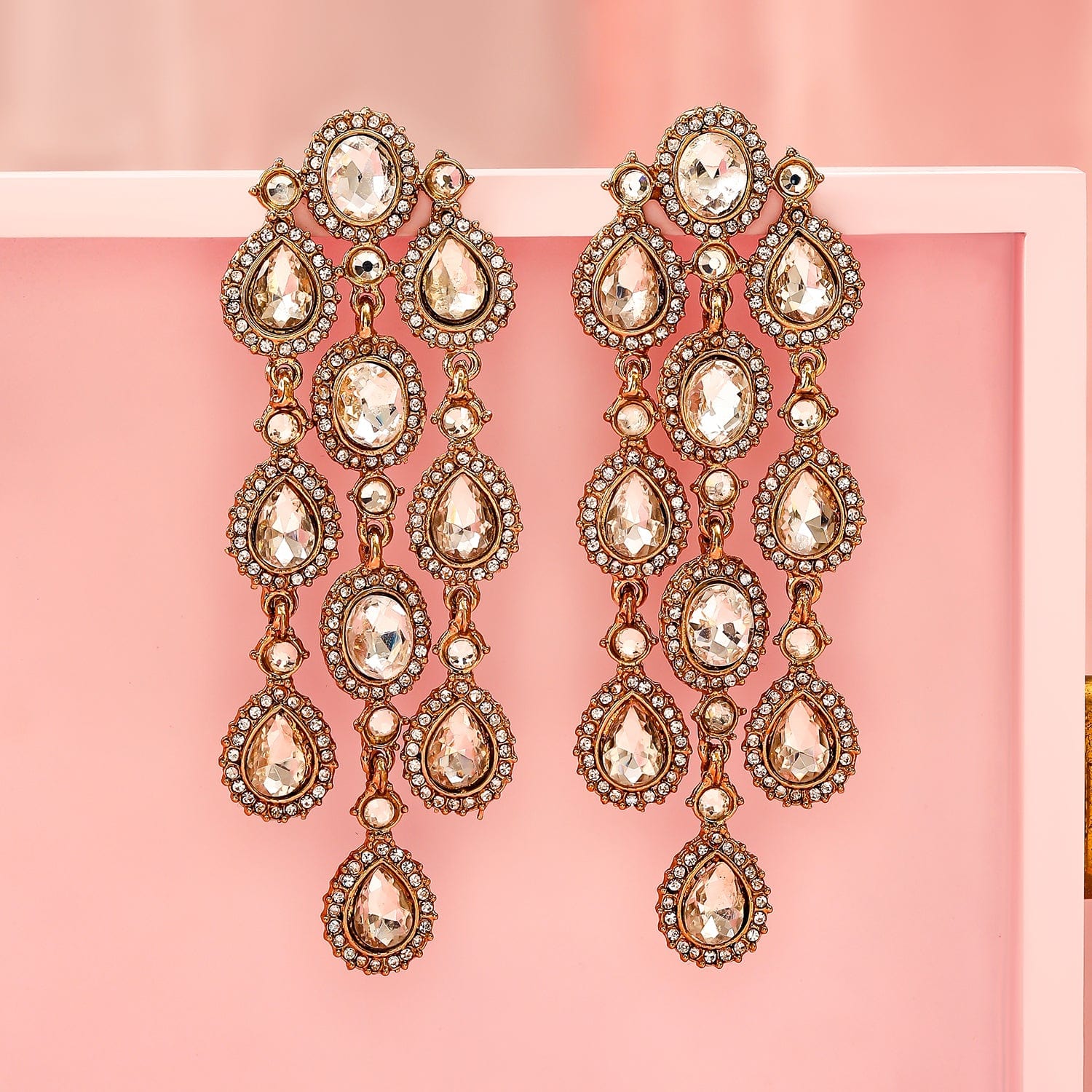 Radiant Artistry White American Diamond Zirconia Danglers