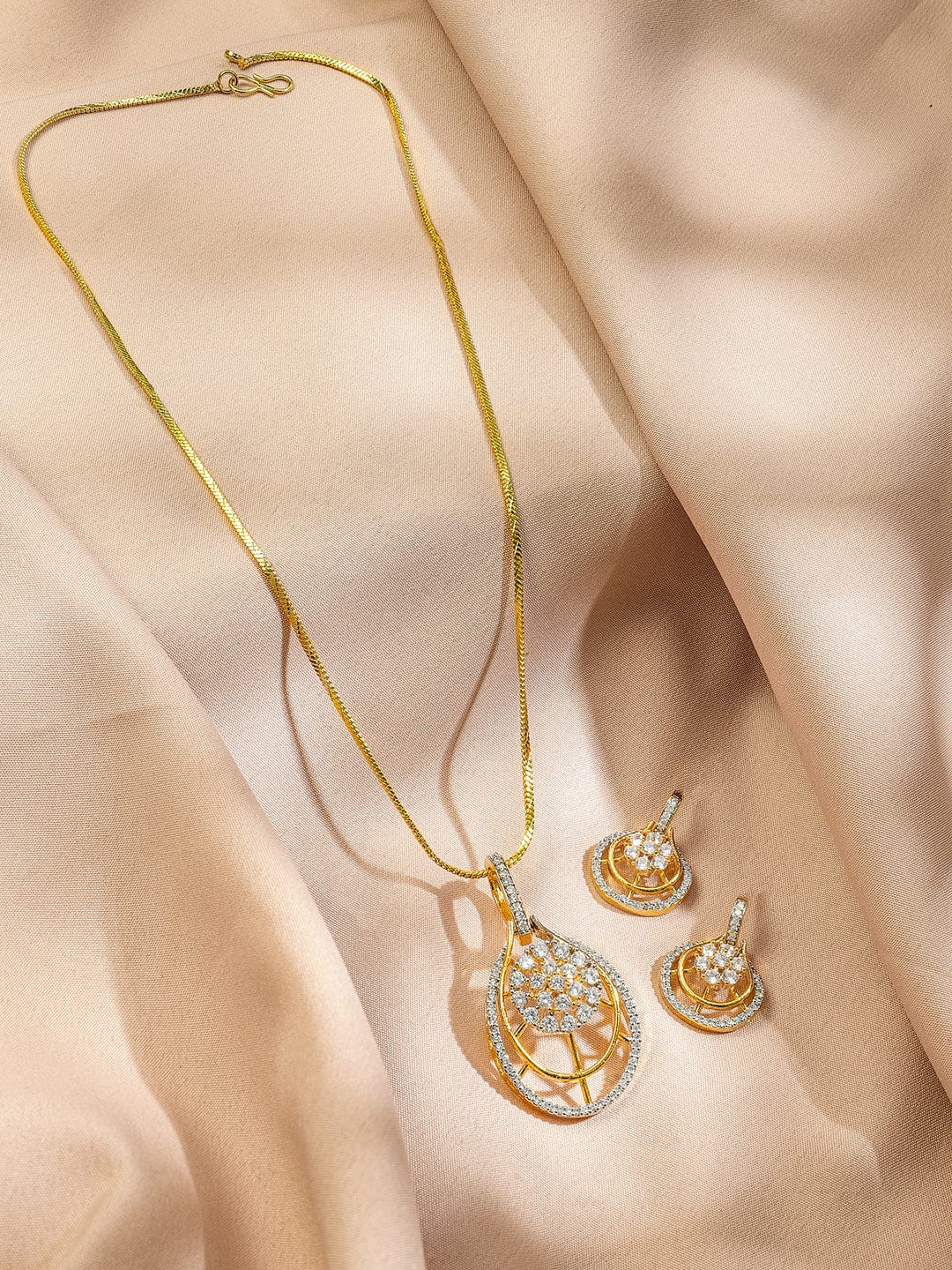 American Diamond Zirconia Necklace Set
