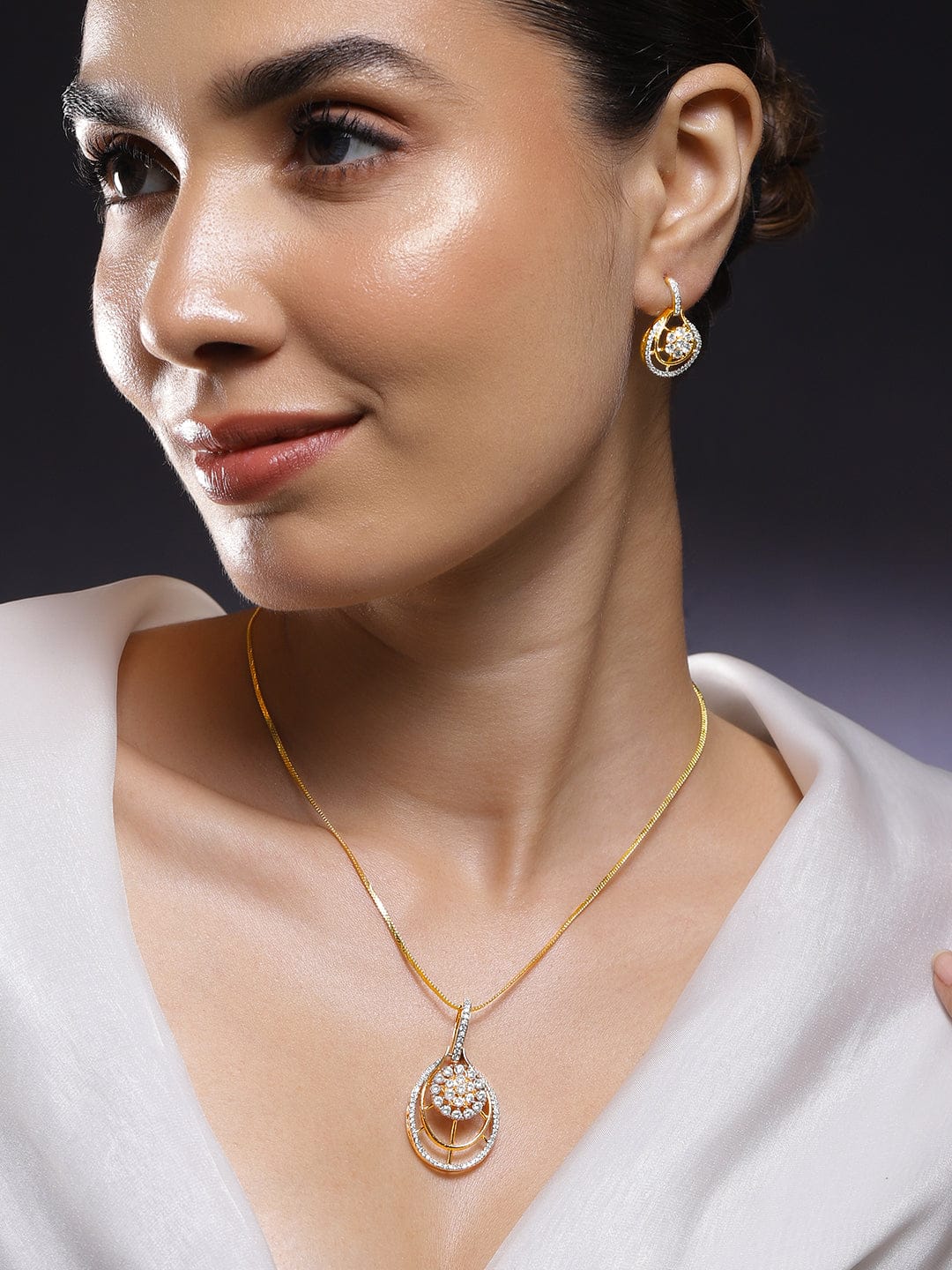 American Diamond Zirconia Necklace Set