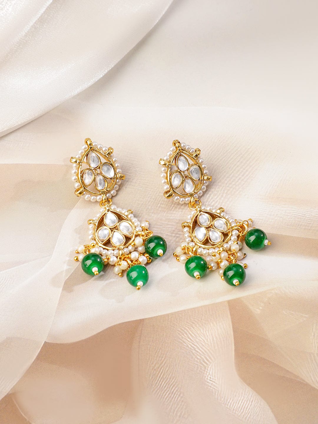 Luxe Green Beads Bridal Necklace