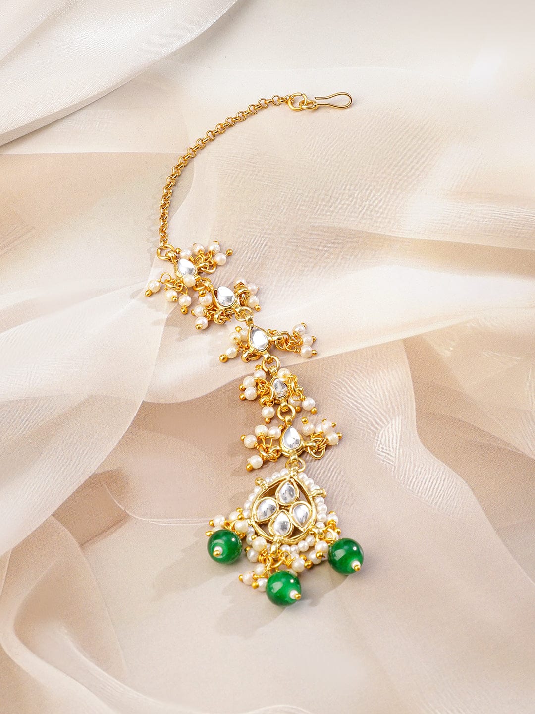 Luxe Green Beads Bridal Necklace