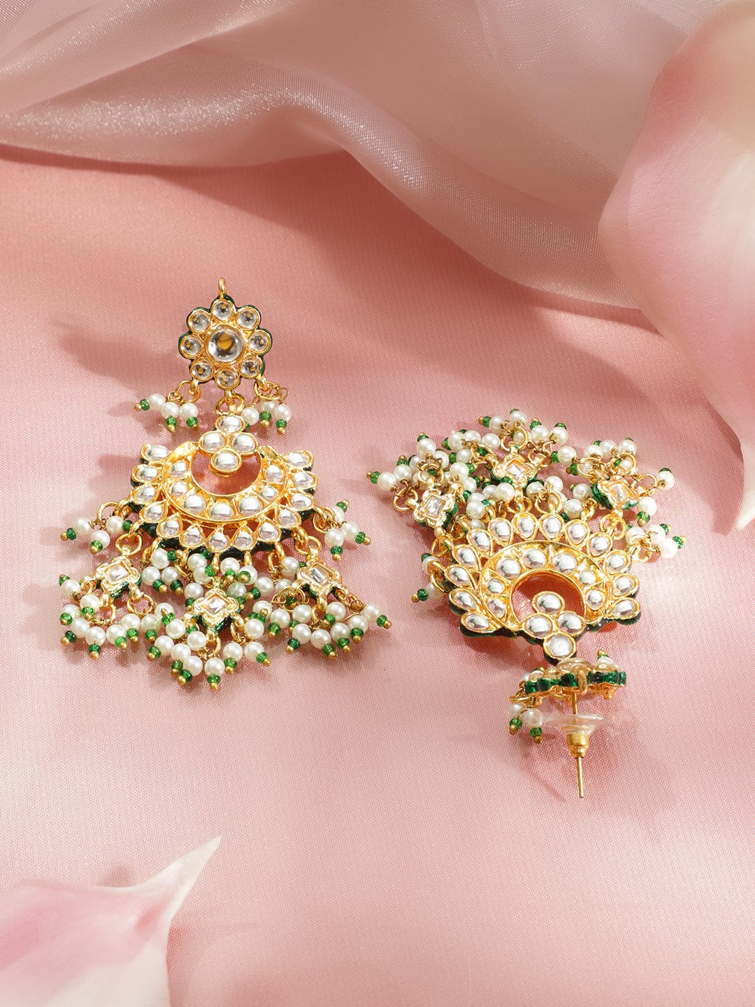 Royal Green Glow Kundan Necklace Set