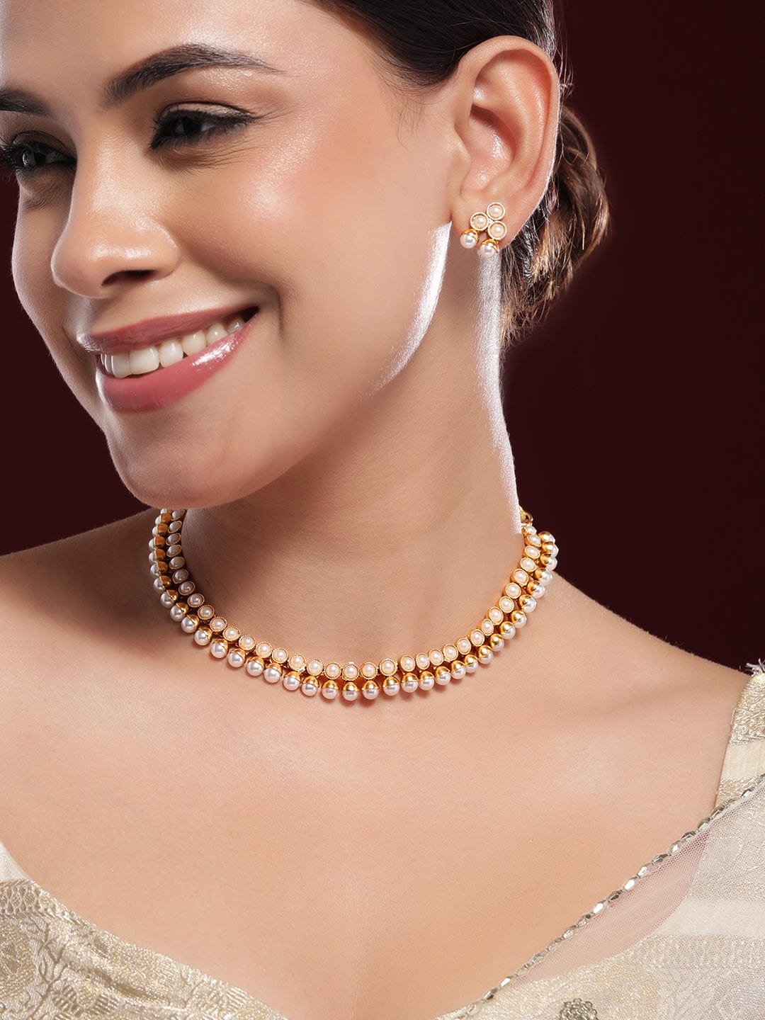 Delicate Pearl Festive Necklace Set