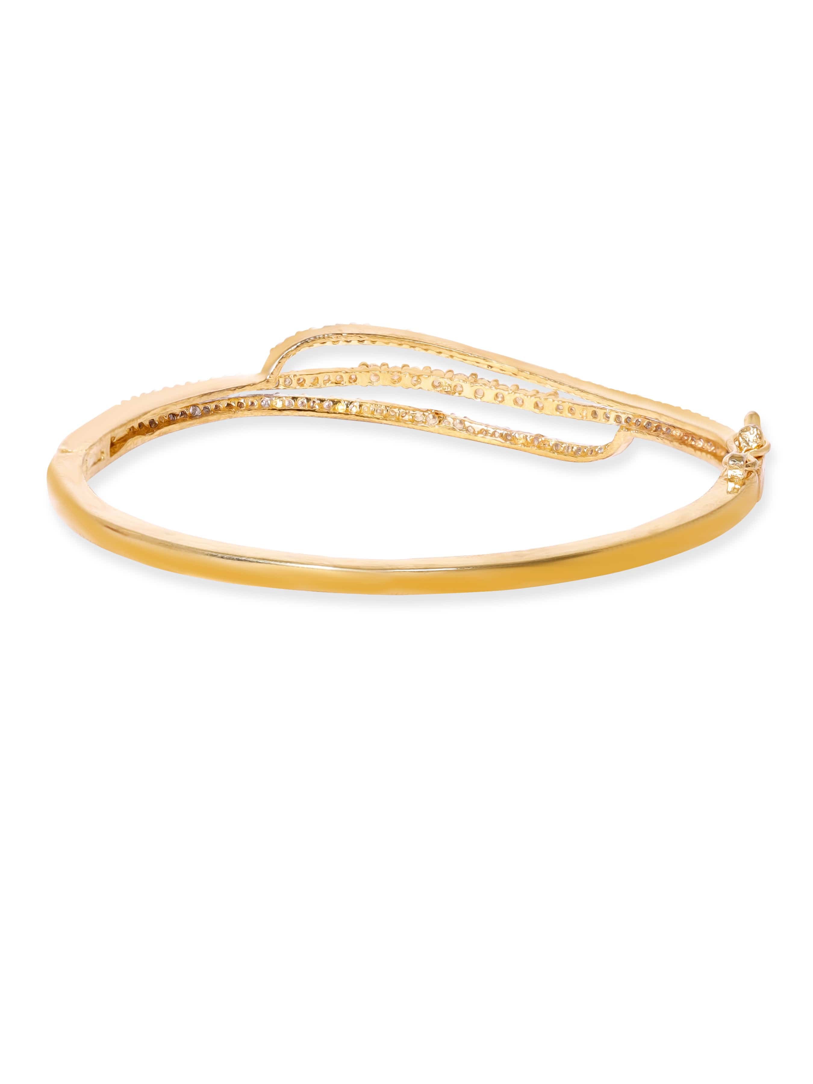 Wentra 22K Gold plated Zirconia contemporary Sleek Bracelet