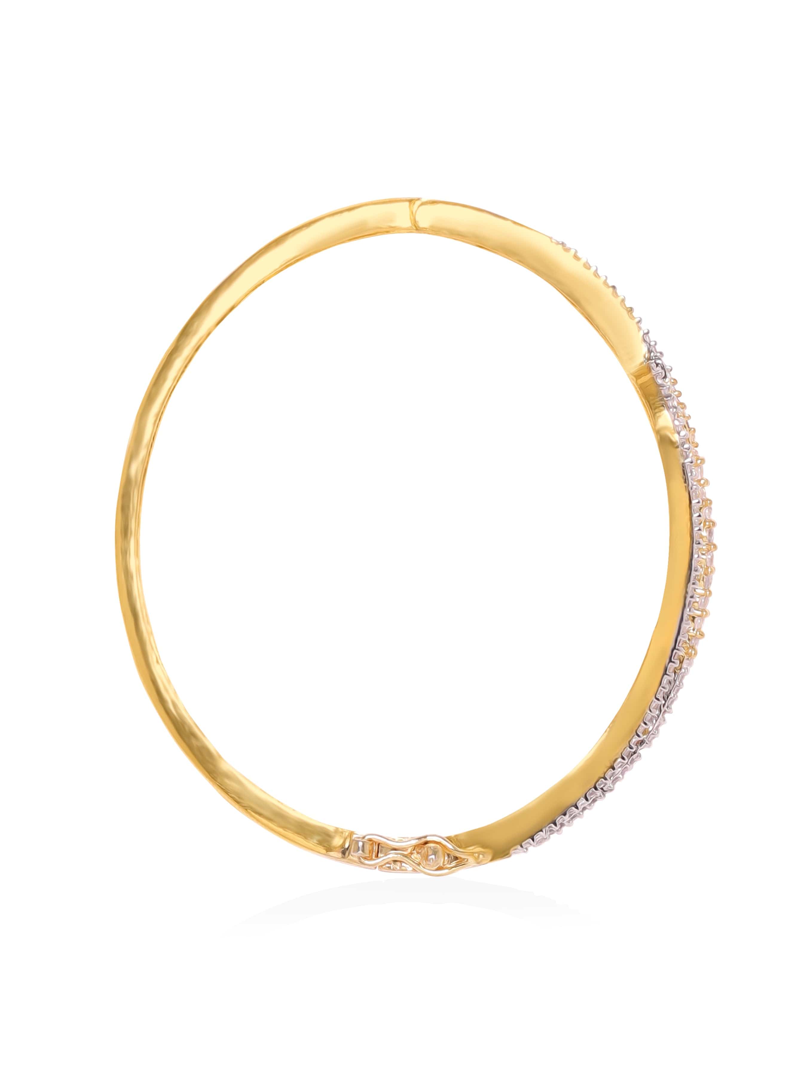 Wentra 22K Gold plated Zirconia contemporary Sleek Bracelet