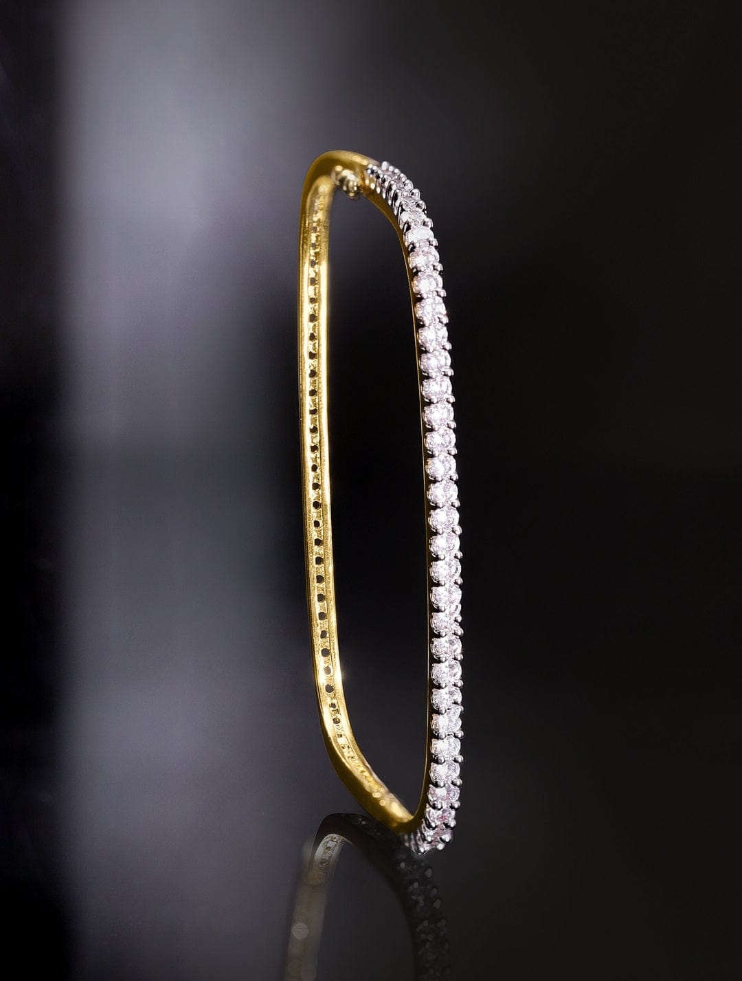 Wentra 22K Gold plated Zirconia studded dainty Classy Bracelet