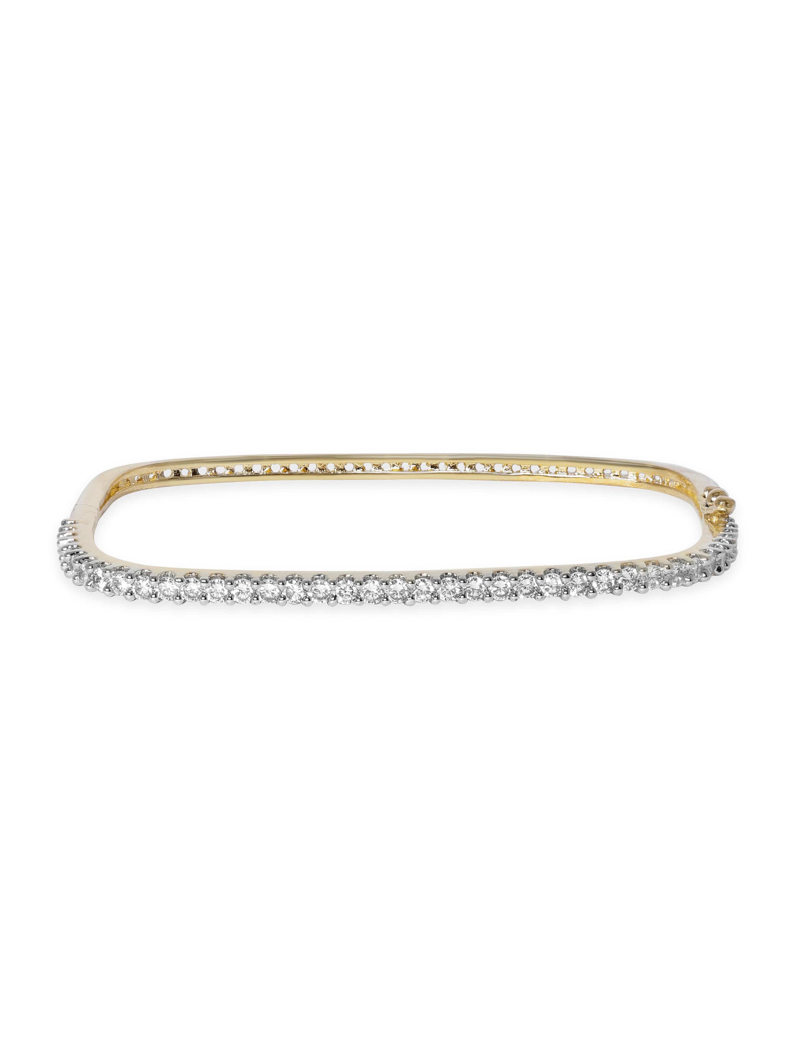 Wentra 22K Gold plated Zirconia studded dainty Classy Bracelet