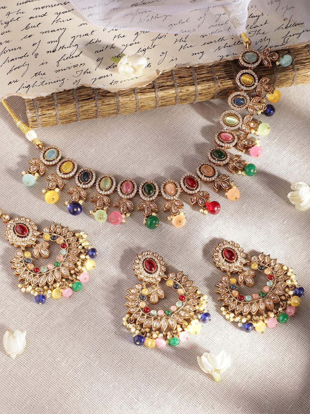 Dreaming in Colours Kundan Necklace Set