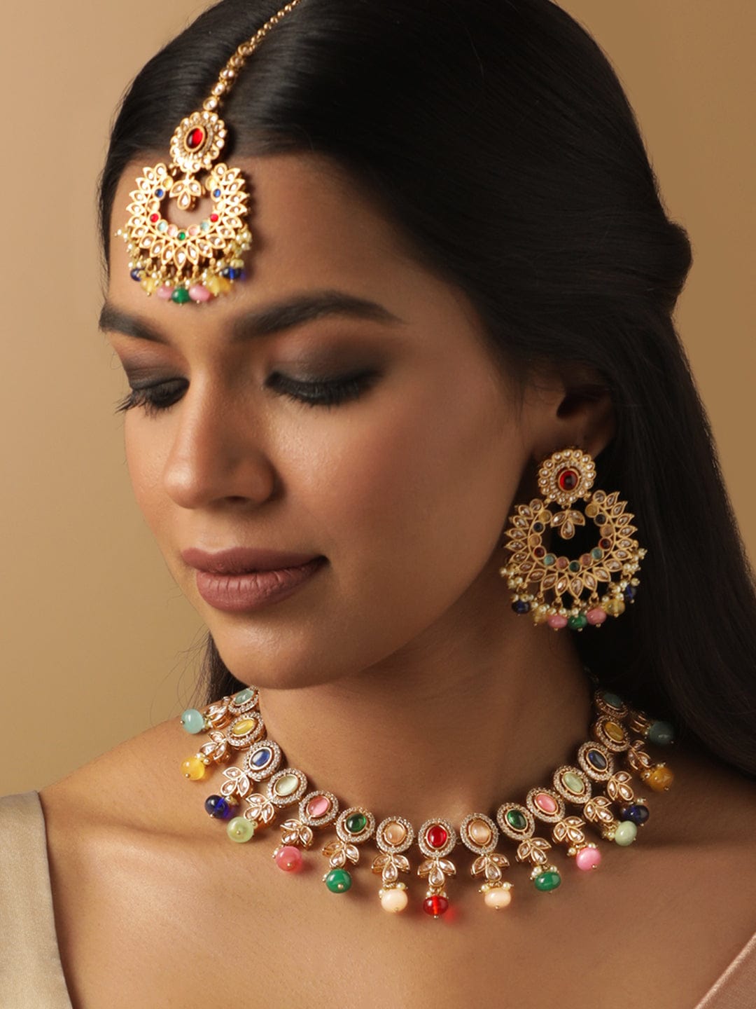 Dreaming in Colours Kundan Necklace Set