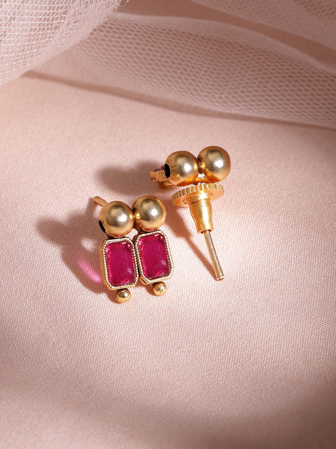 Ruby Studded Short Necklace Set