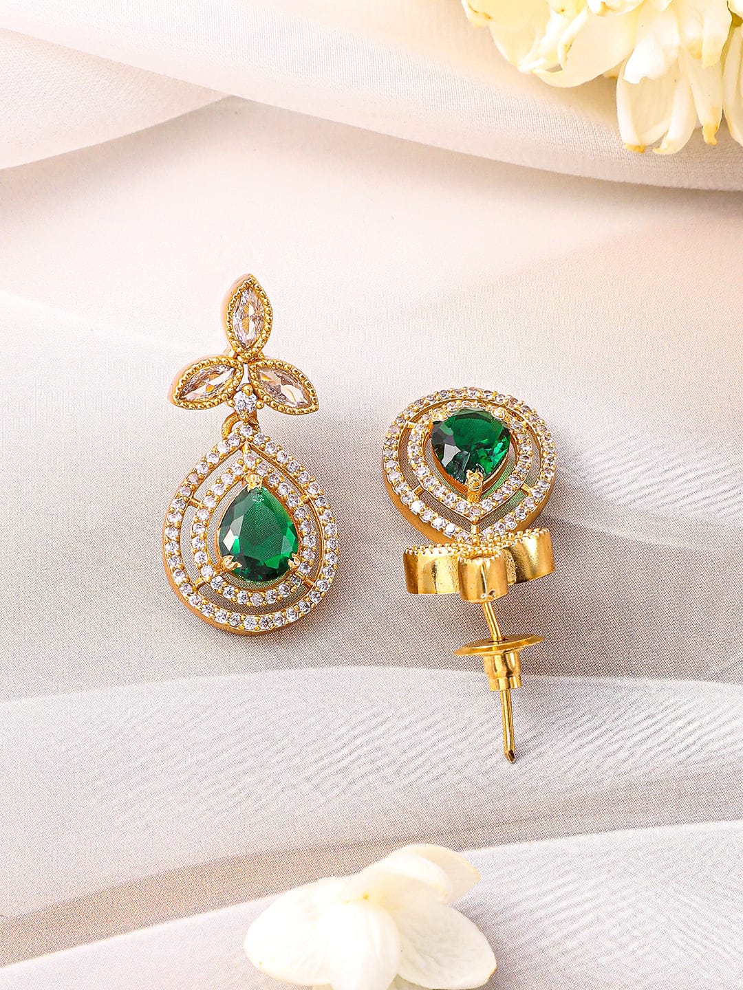 Emerald Green American Diamond Zirconia Necklace Set